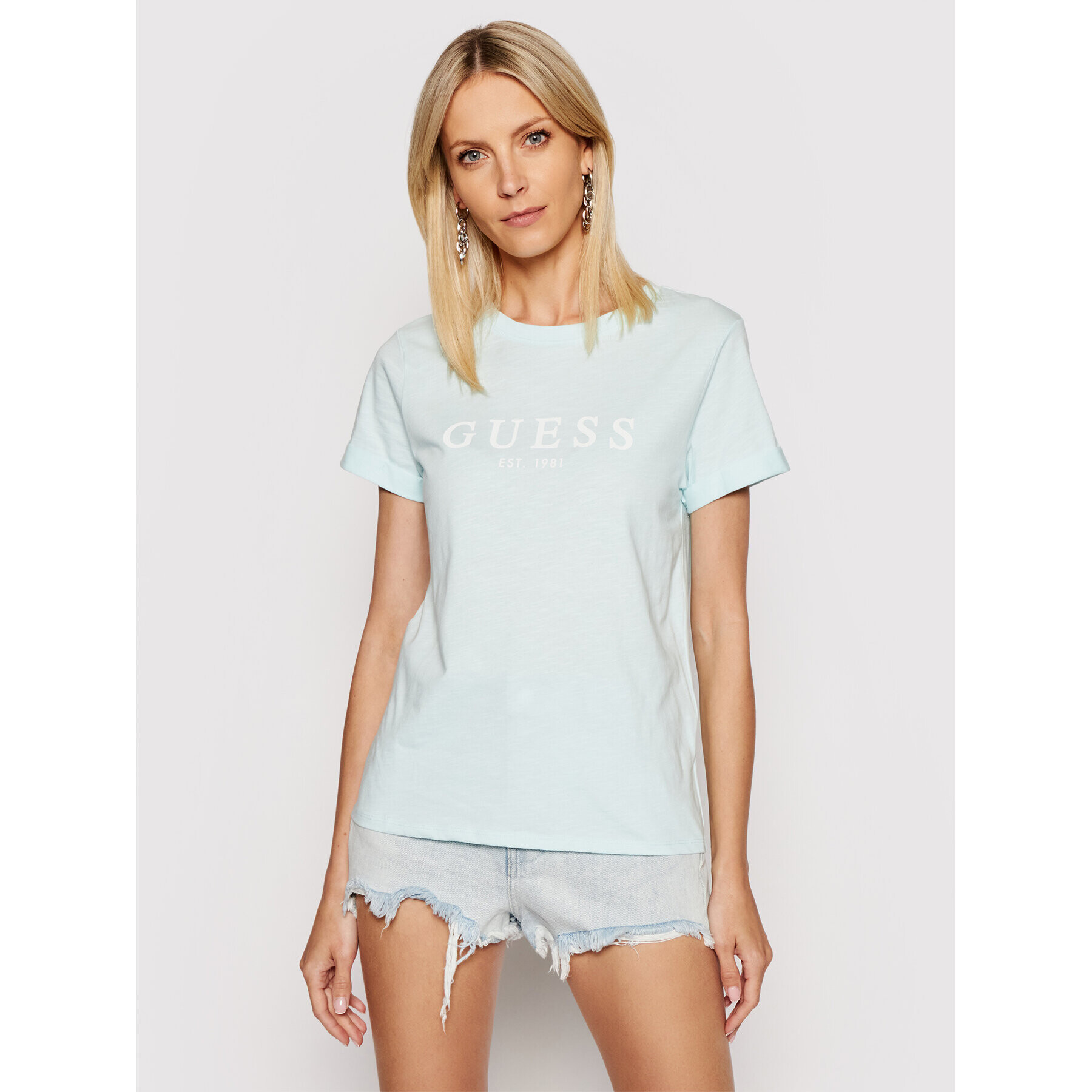 Guess T-Shirt 1981 W0GI69 R8G01 Modrá Regular Fit - Pepit.cz