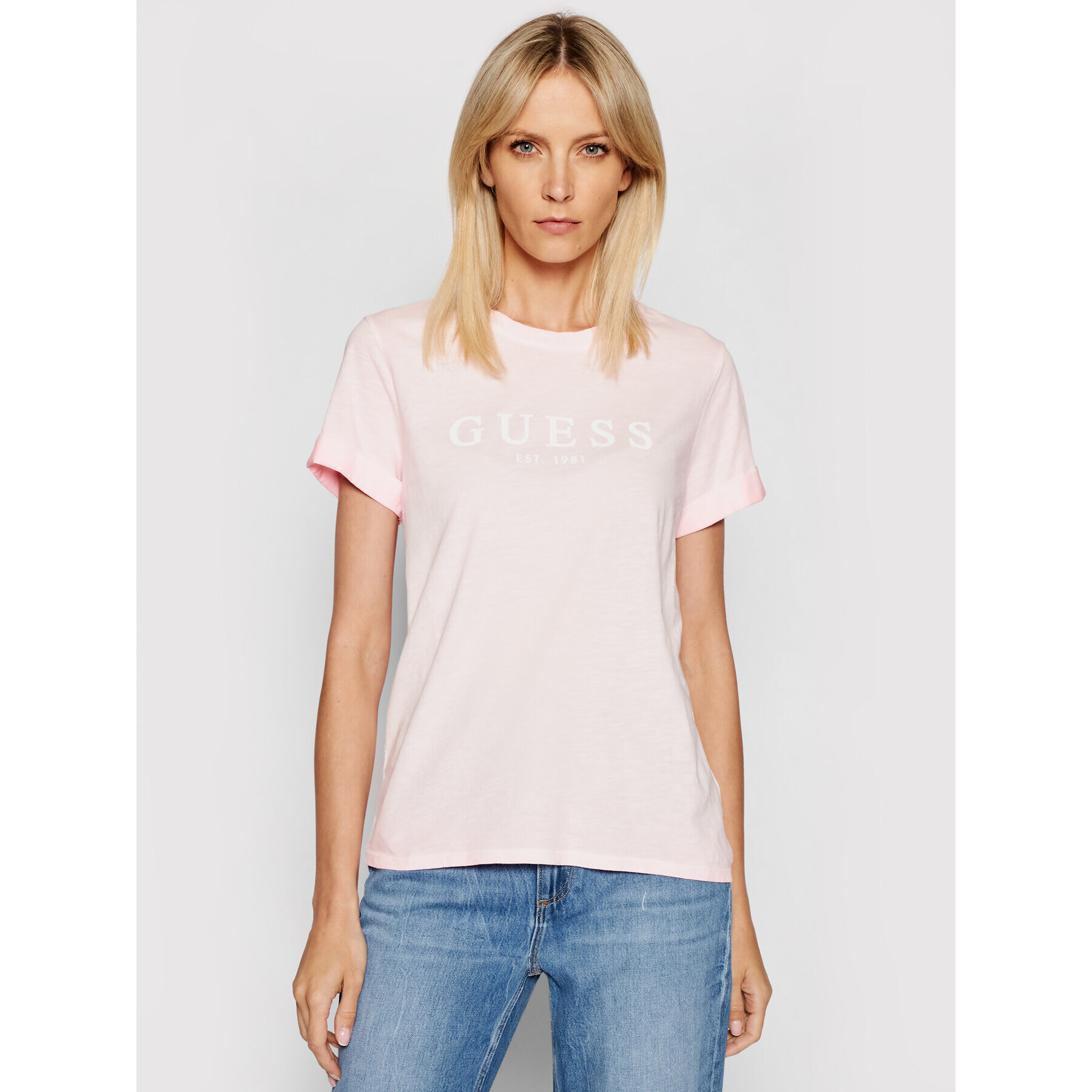 Guess T-Shirt 1981 W0GI69 R8G01 Růžová Regular Fit - Pepit.cz