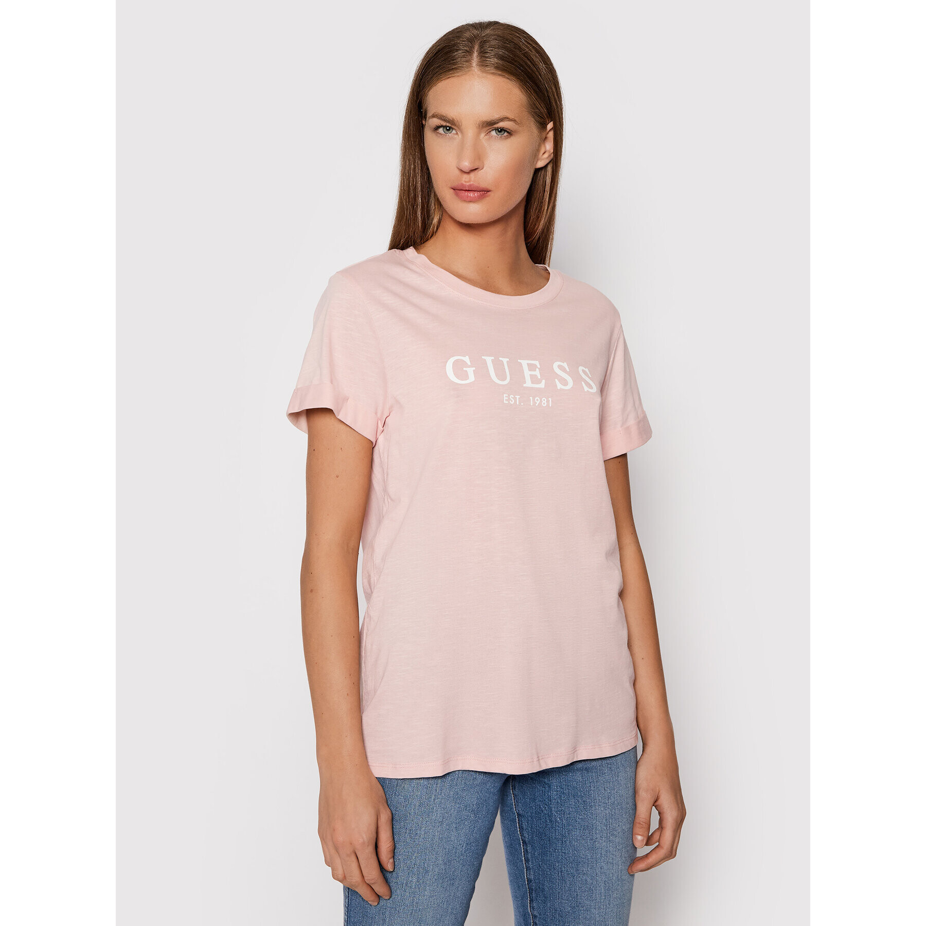 Guess T-Shirt 1981 W0GI69 R8G01 Růžová Regular Fit - Pepit.cz