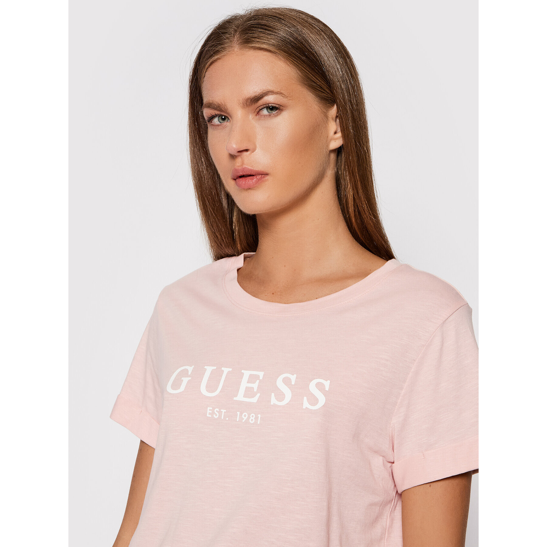 Guess T-Shirt 1981 W0GI69 R8G01 Růžová Regular Fit - Pepit.cz