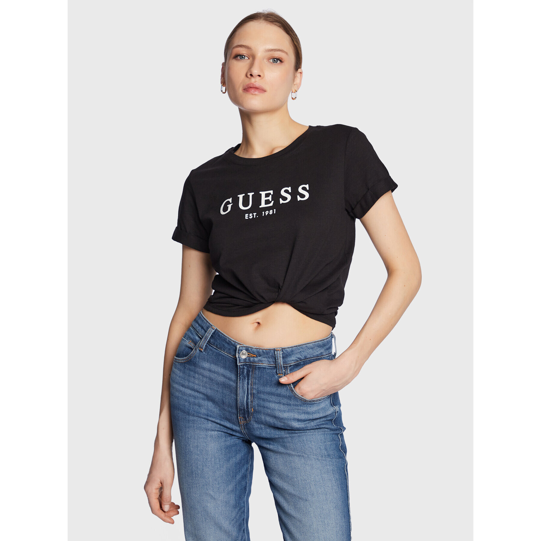 Guess T-Shirt 1981 W2BI68 K8G01 Černá Regular Fit - Pepit.cz