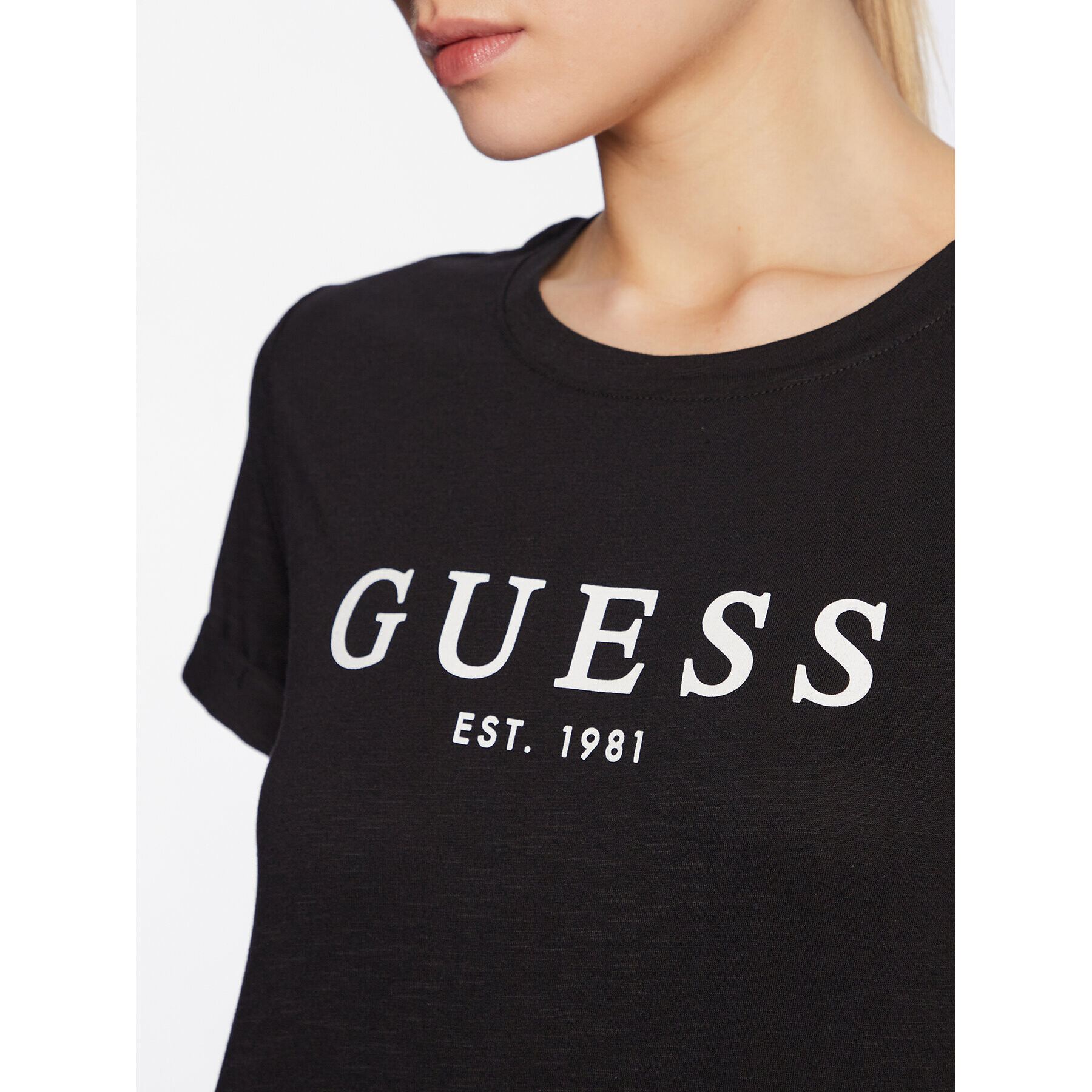 Guess T-Shirt 1981 W2BI68 K8G01 Černá Regular Fit - Pepit.cz