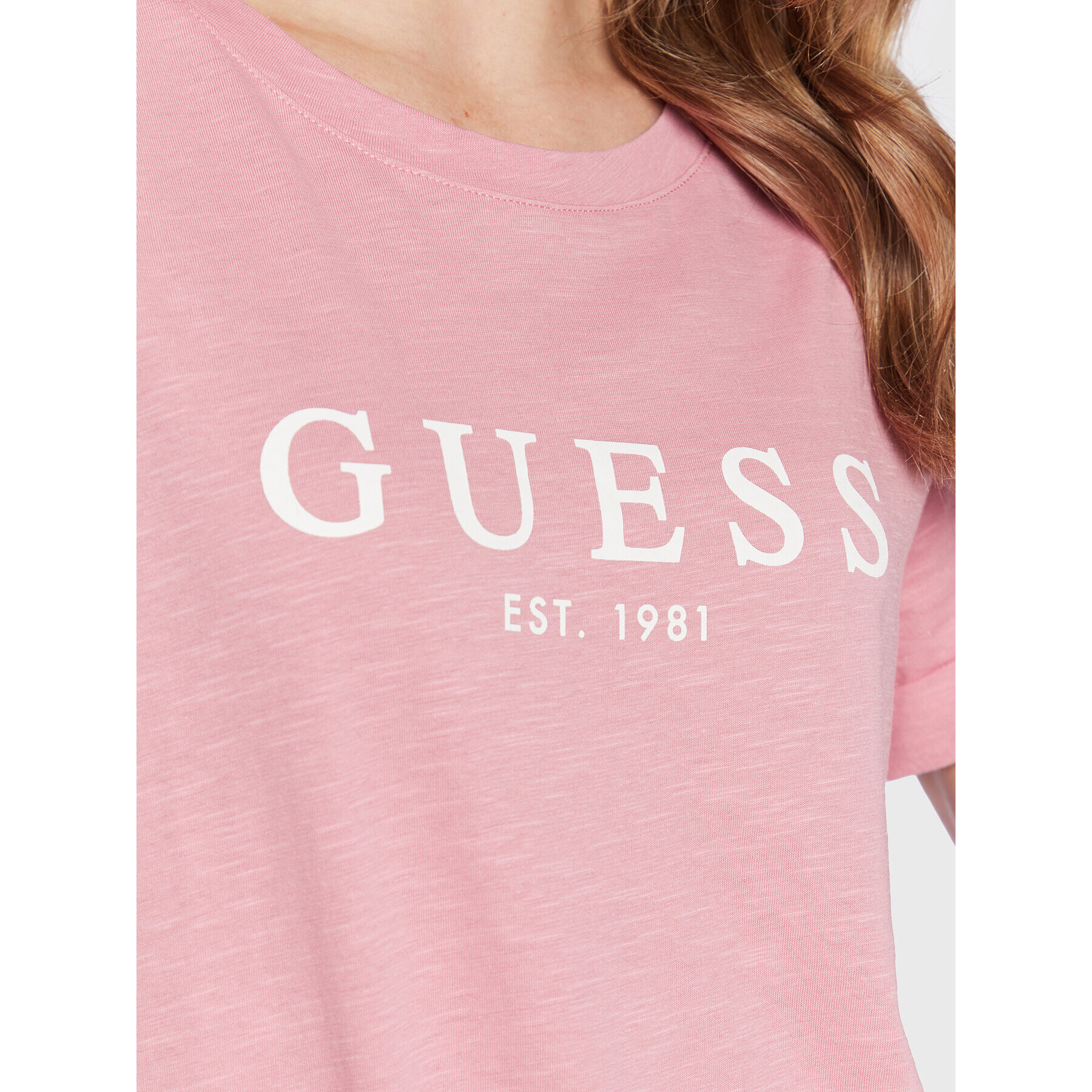 Guess T-Shirt 1981 W2BI68 K8G01 Růžová Regular Fit - Pepit.cz