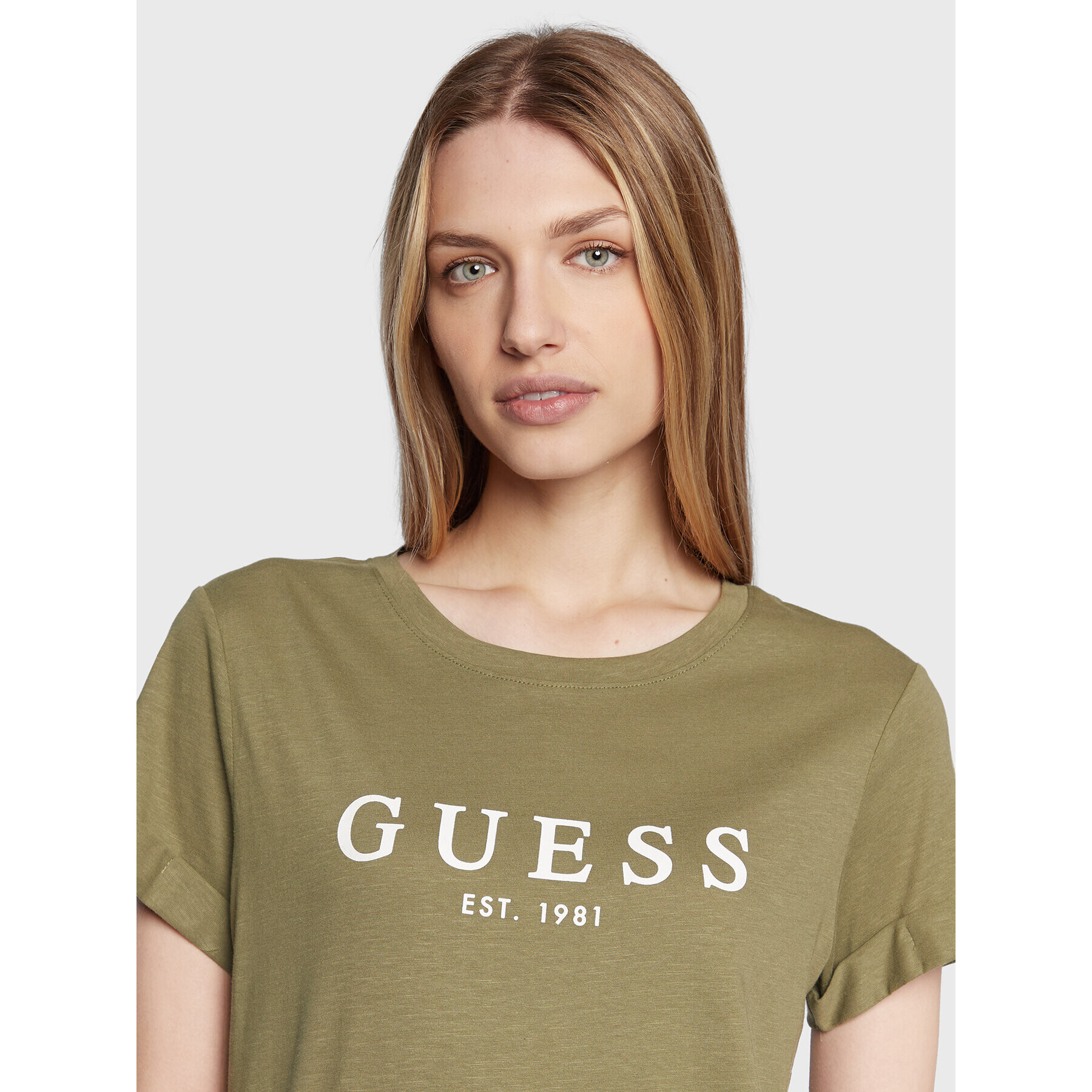 Guess T-Shirt 1981 W2BI68 K8G01 Zelená Regular Fit - Pepit.cz