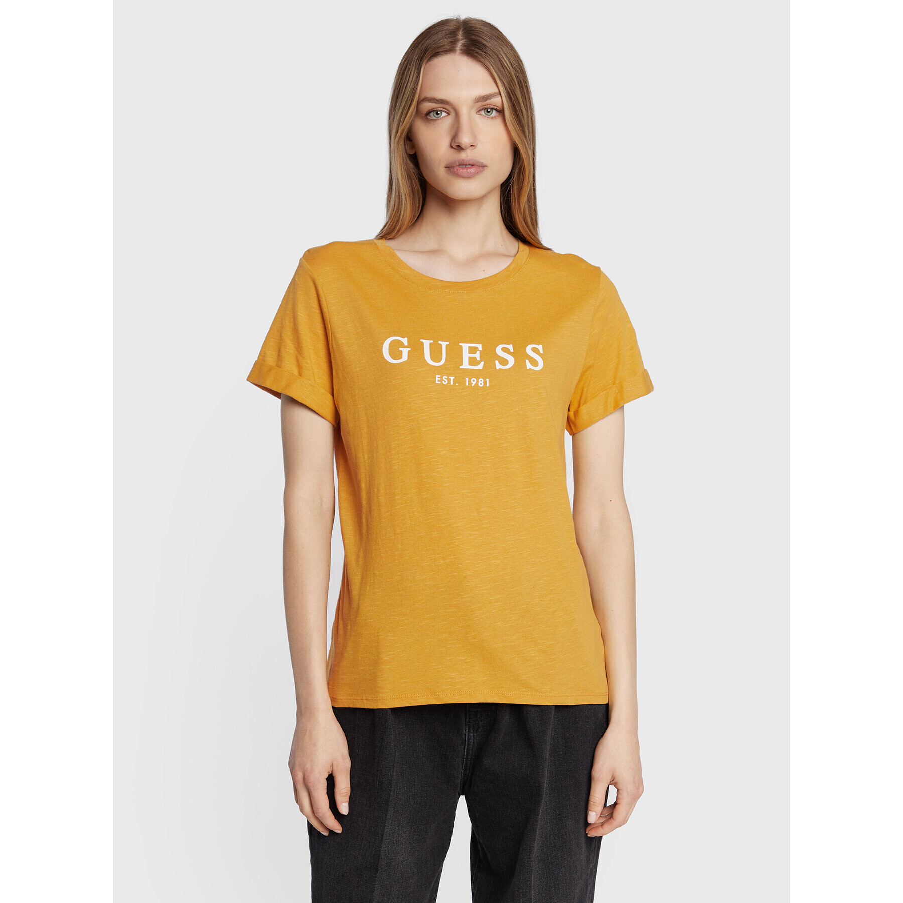 Guess T-Shirt 1981 W2BI68 K8G01 Žlutá Regular Fit - Pepit.cz