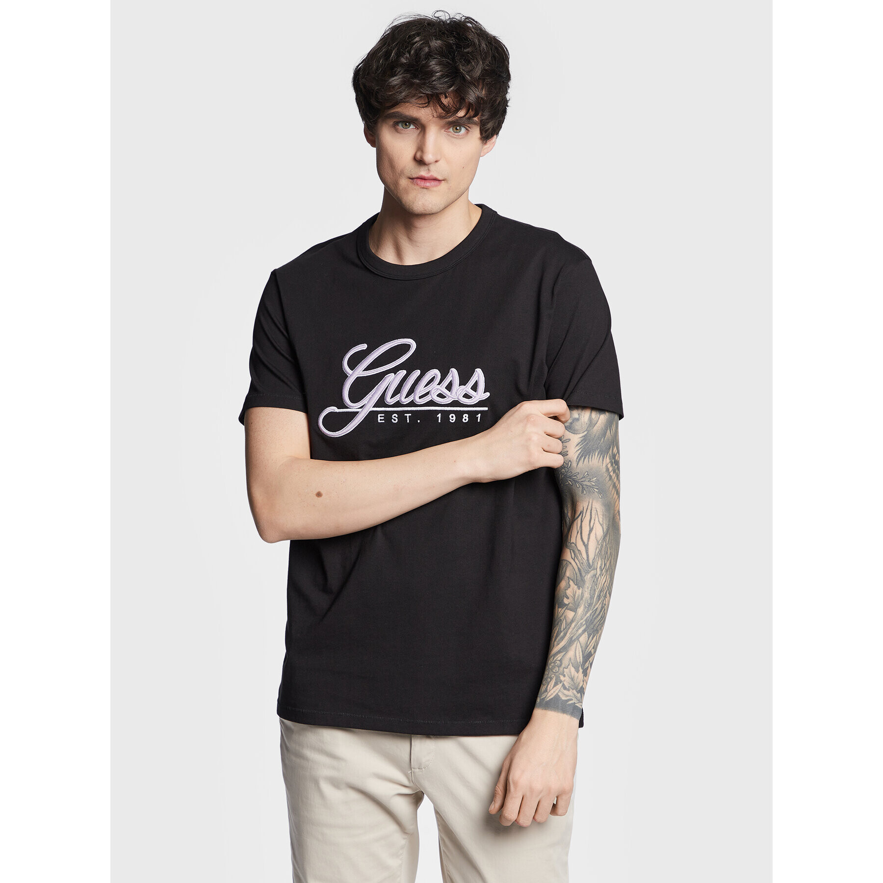 Guess T-Shirt 3D Embro M3GI25 K8FQ4 Černá Regular Fit - Pepit.cz