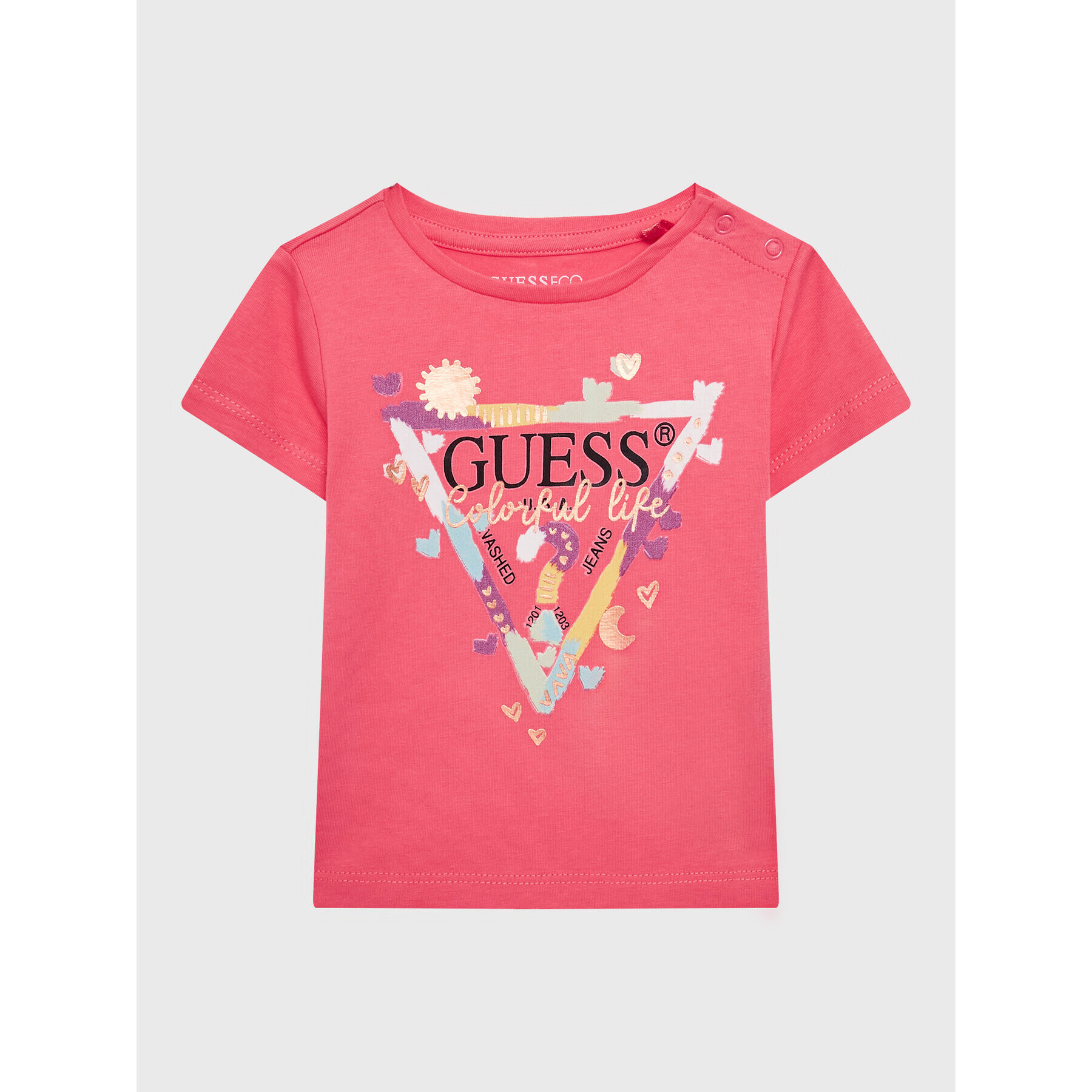 Guess T-Shirt A3GI00 K6YW3 Růžová Regular Fit - Pepit.cz