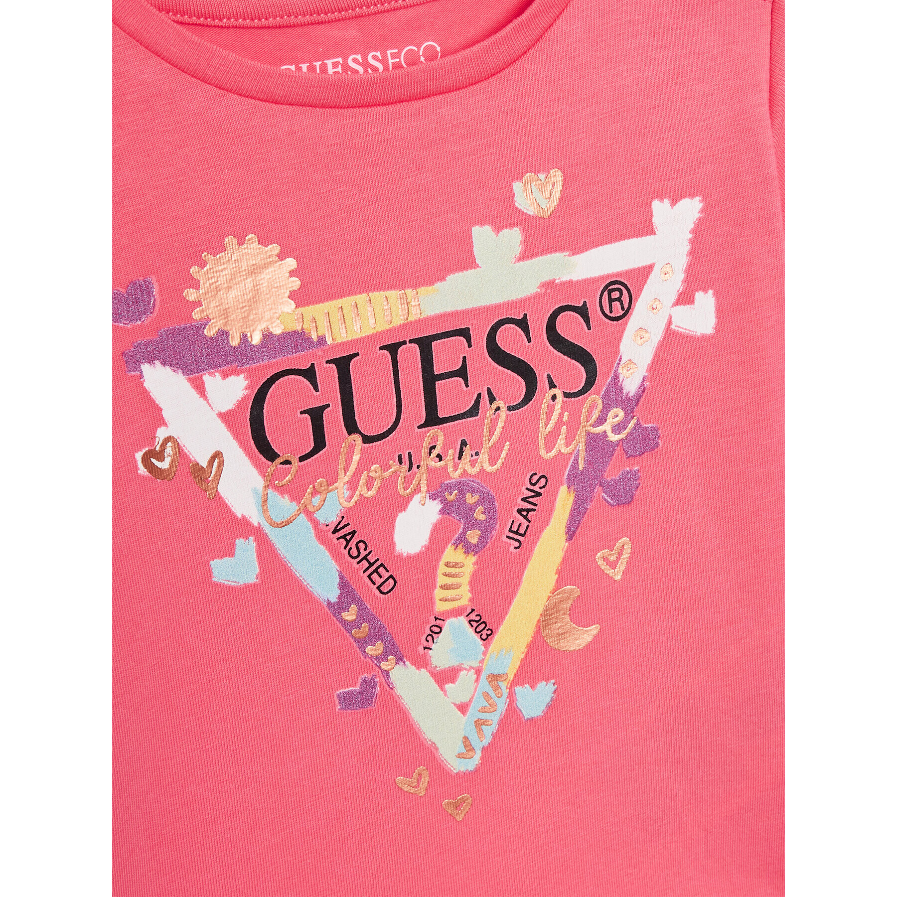 Guess T-Shirt A3GI00 K6YW3 Růžová Regular Fit - Pepit.cz