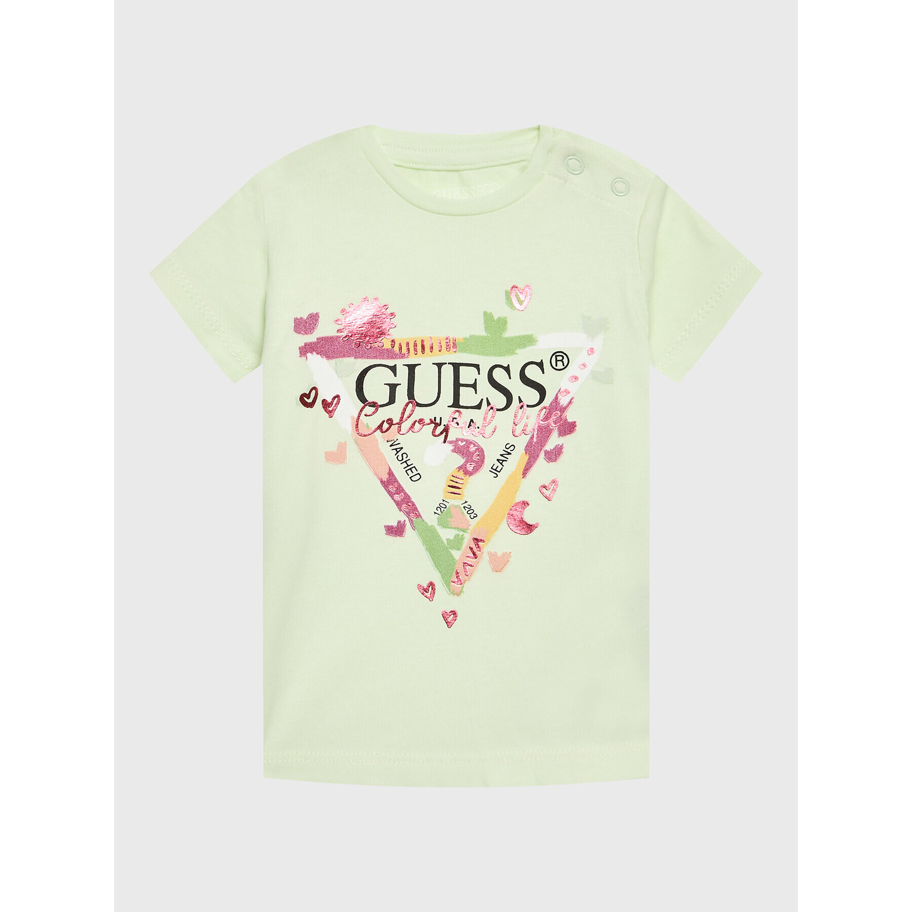 Guess T-Shirt A3GI00 K6YW3 Zelená Regular Fit - Pepit.cz