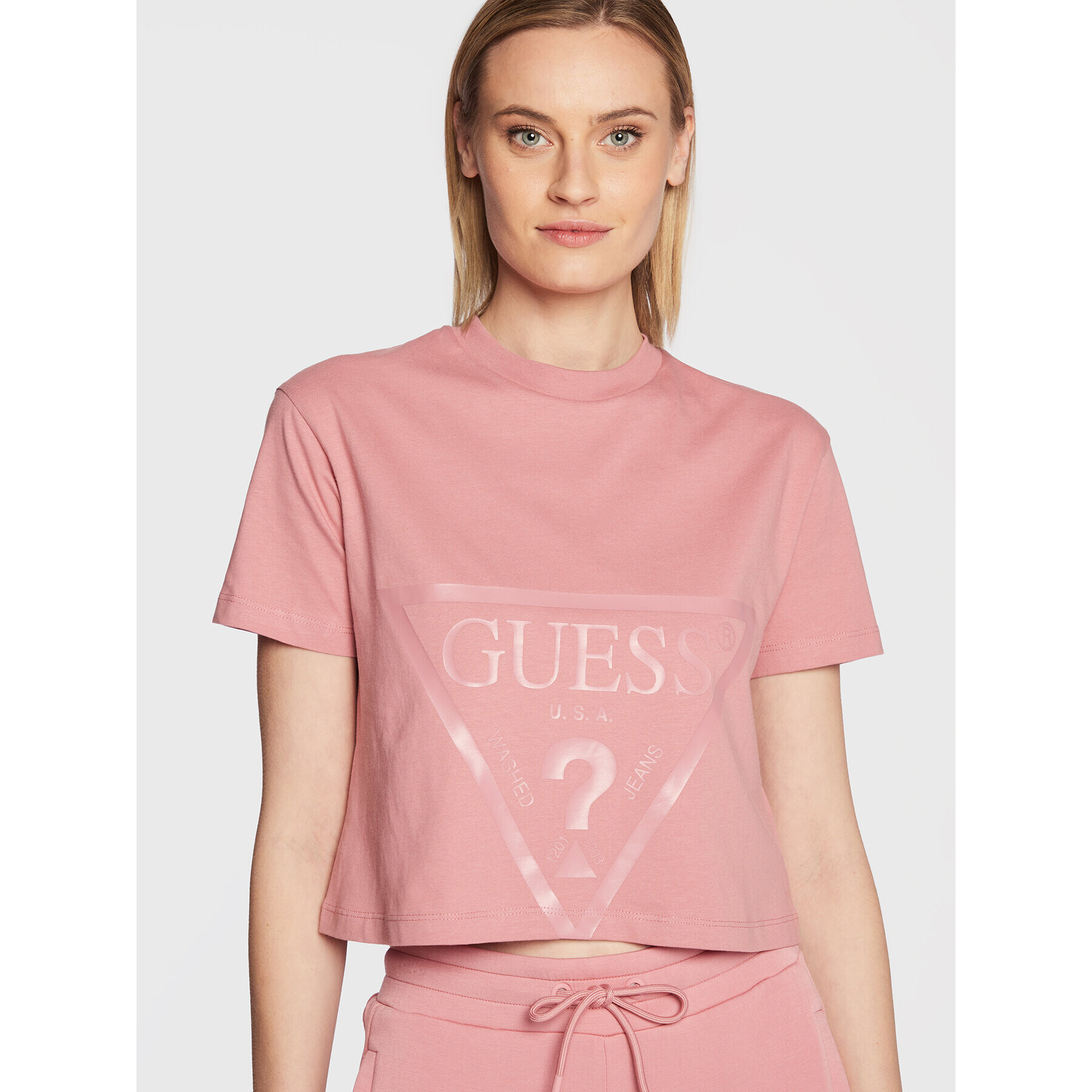 Guess T-Shirt Adele V2YI06 K8HM0 Růžová Regular Fit - Pepit.cz