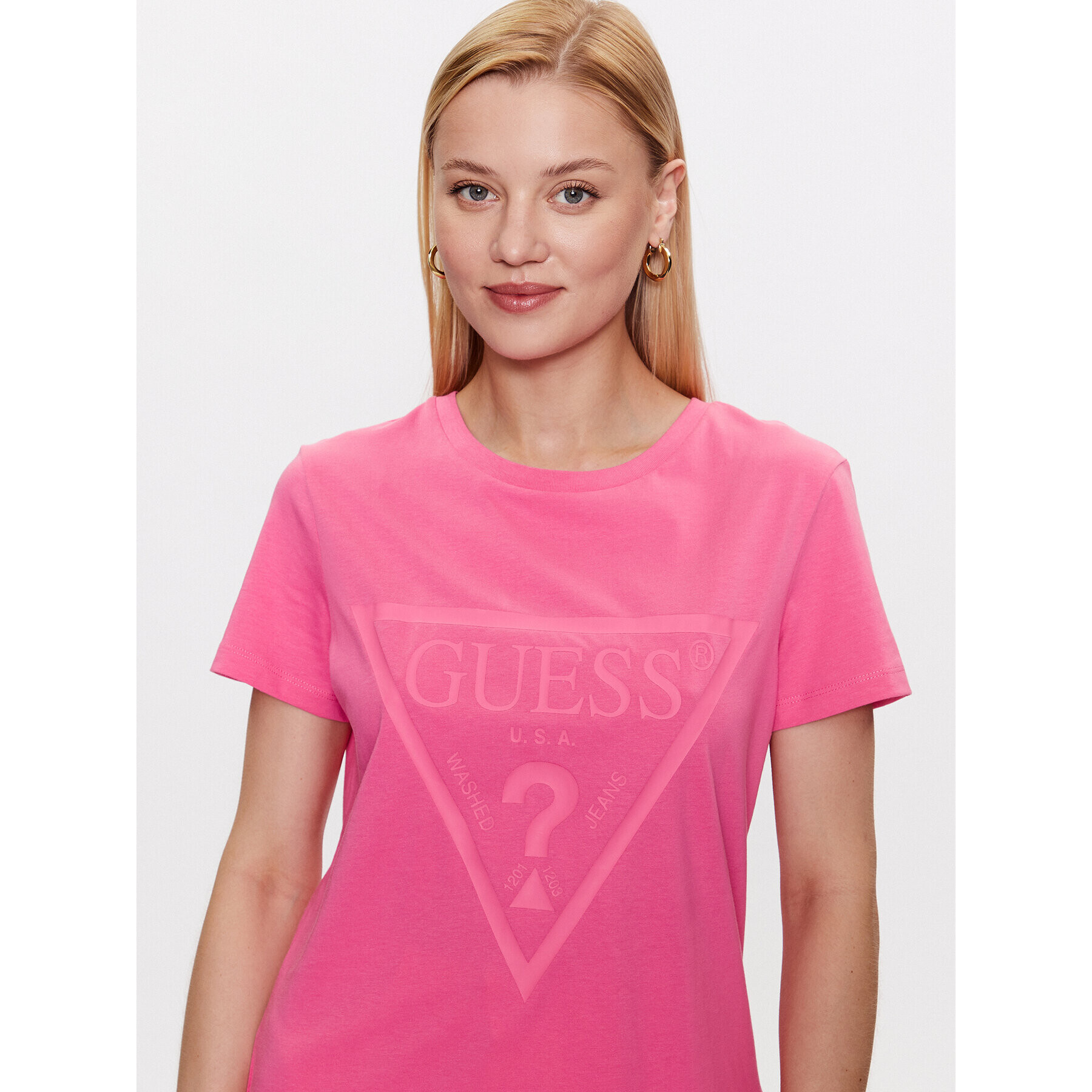 Guess T-Shirt Adele V2YI07 K8HM0 Růžová Regular Fit - Pepit.cz