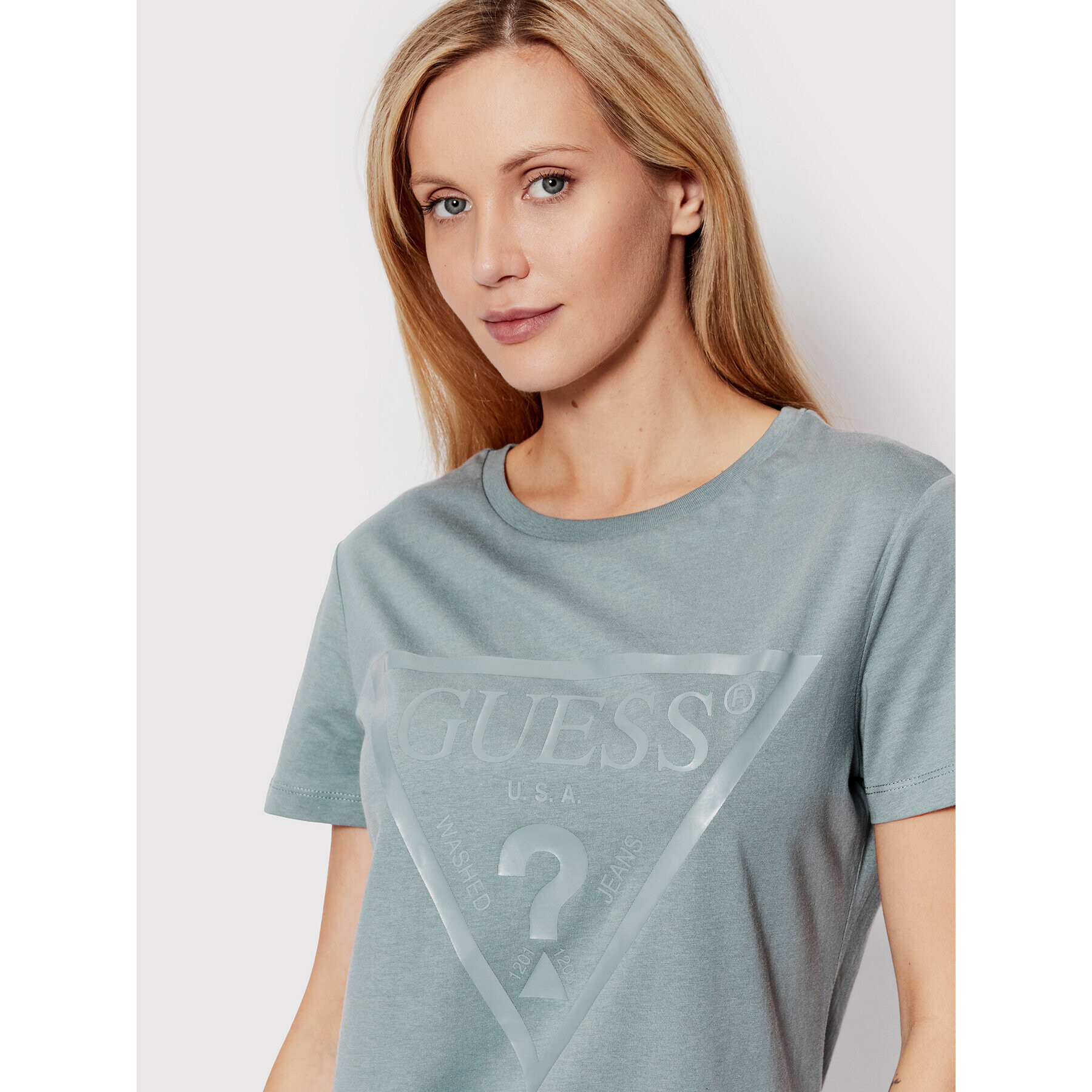 Guess T-Shirt Adele V2YI07 K8HM0 Zelená Regular Fit - Pepit.cz