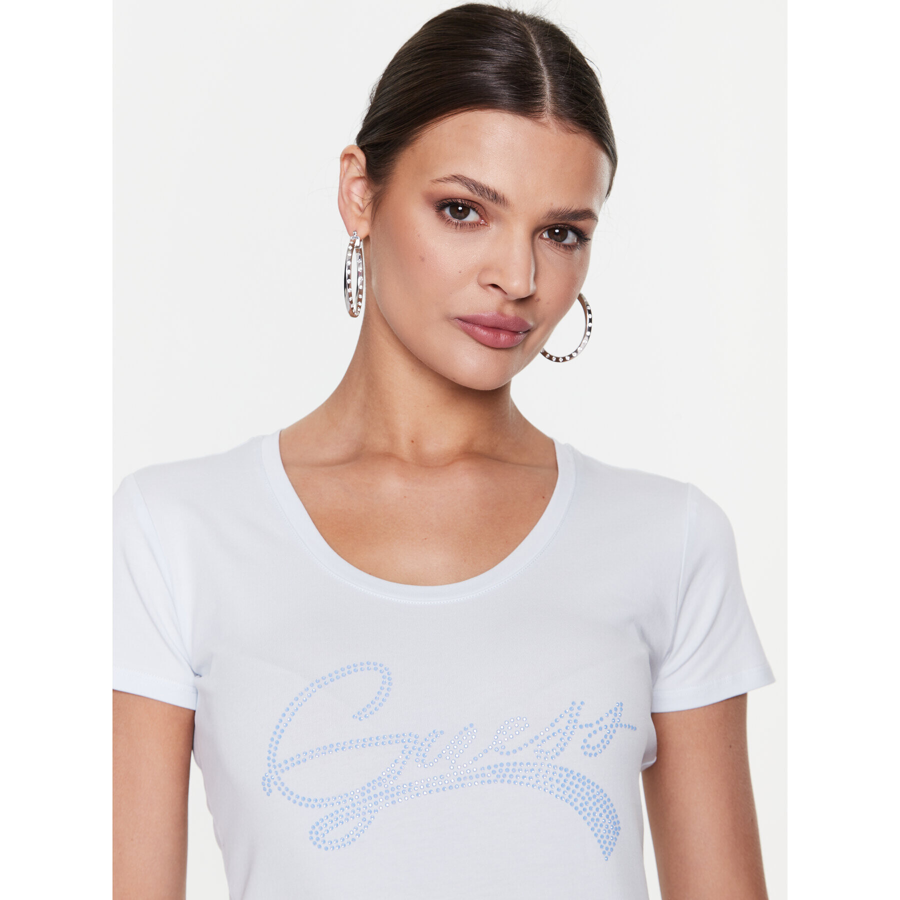 Guess T-Shirt Adelina W3RI14 J1314 Modrá Slim Fit - Pepit.cz