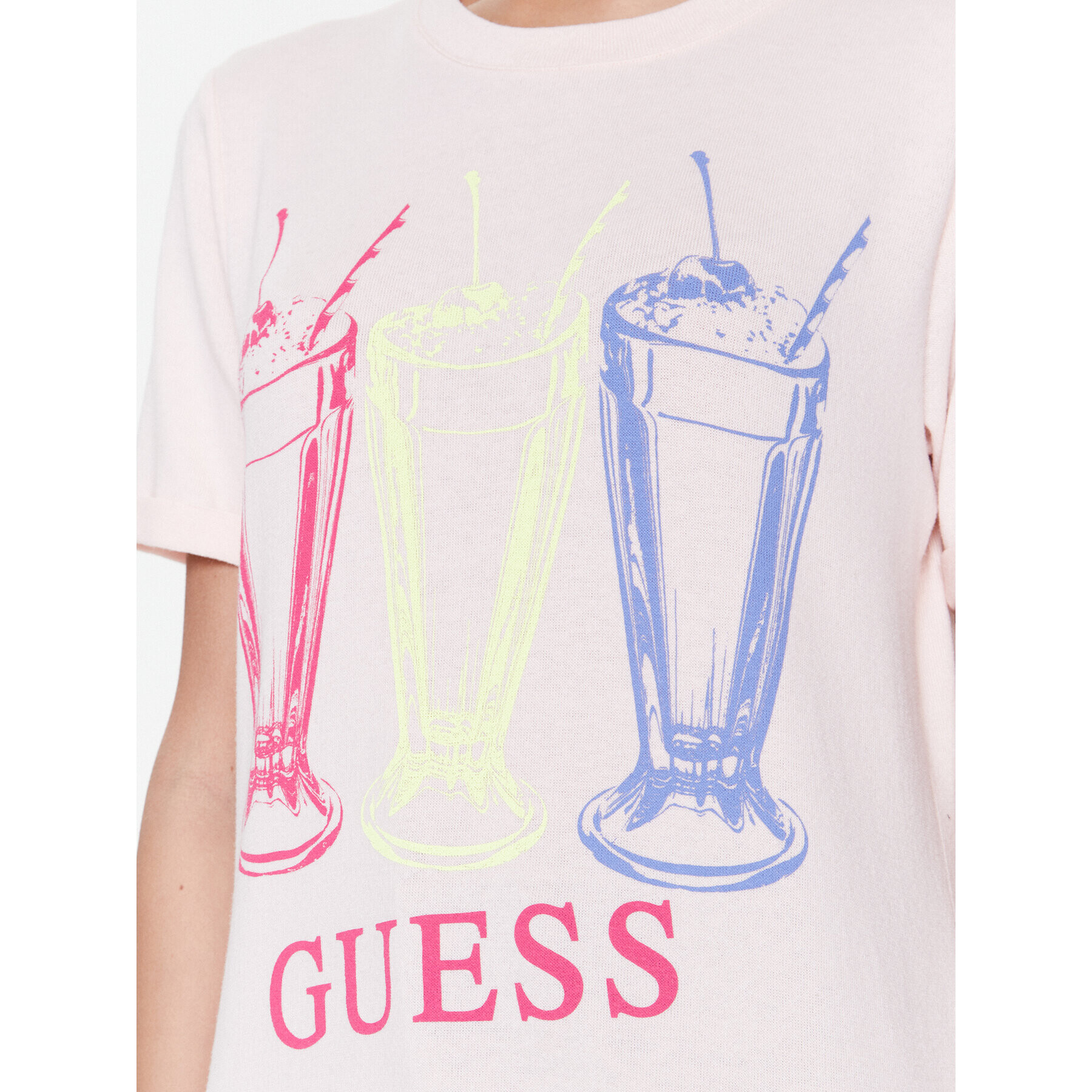 Guess T-Shirt Adelita W3RI24 KBK72 Růžová Regular Fit - Pepit.cz