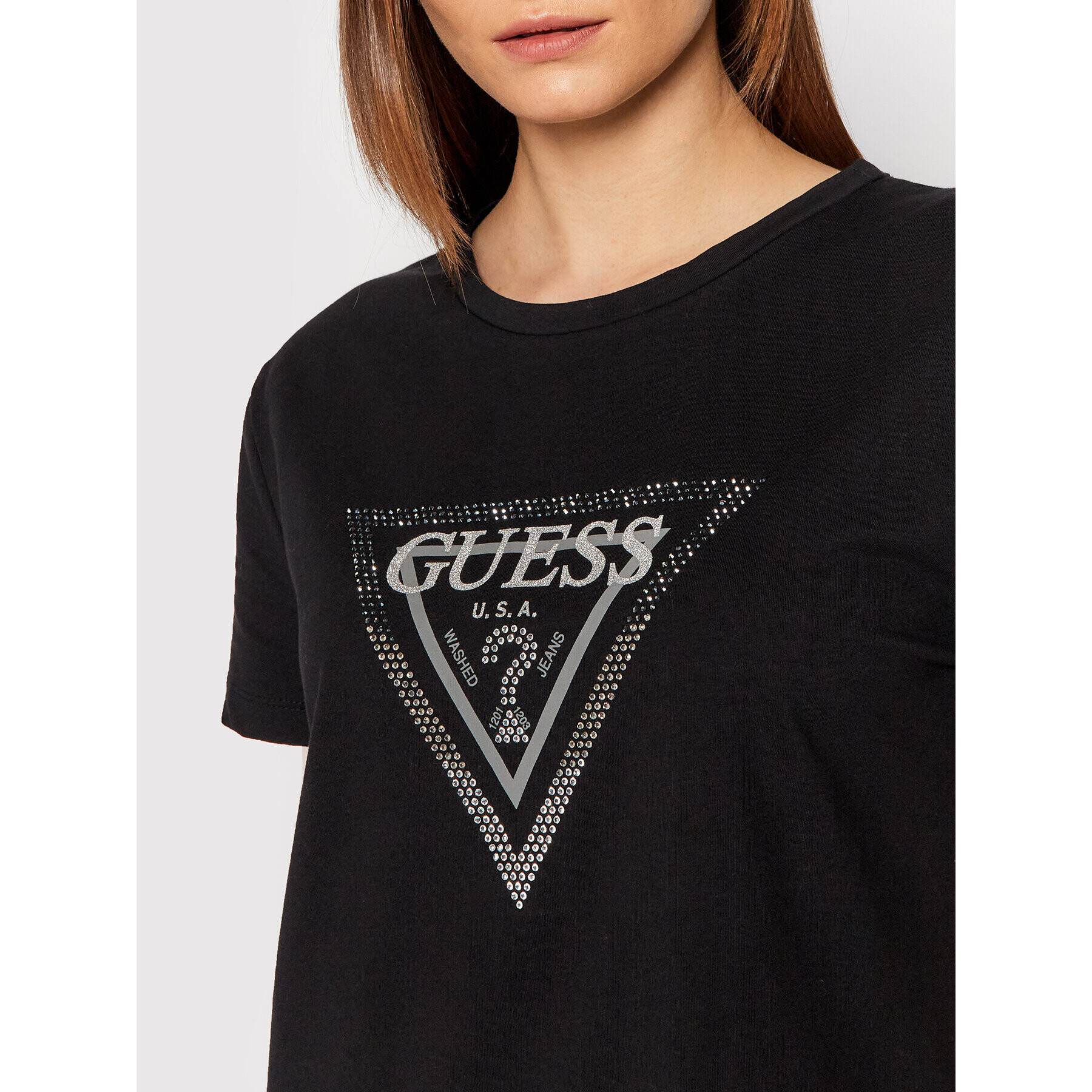 Guess T-Shirt Amalur W1BI00 J1211 Černá Extra Slim Fit - Pepit.cz