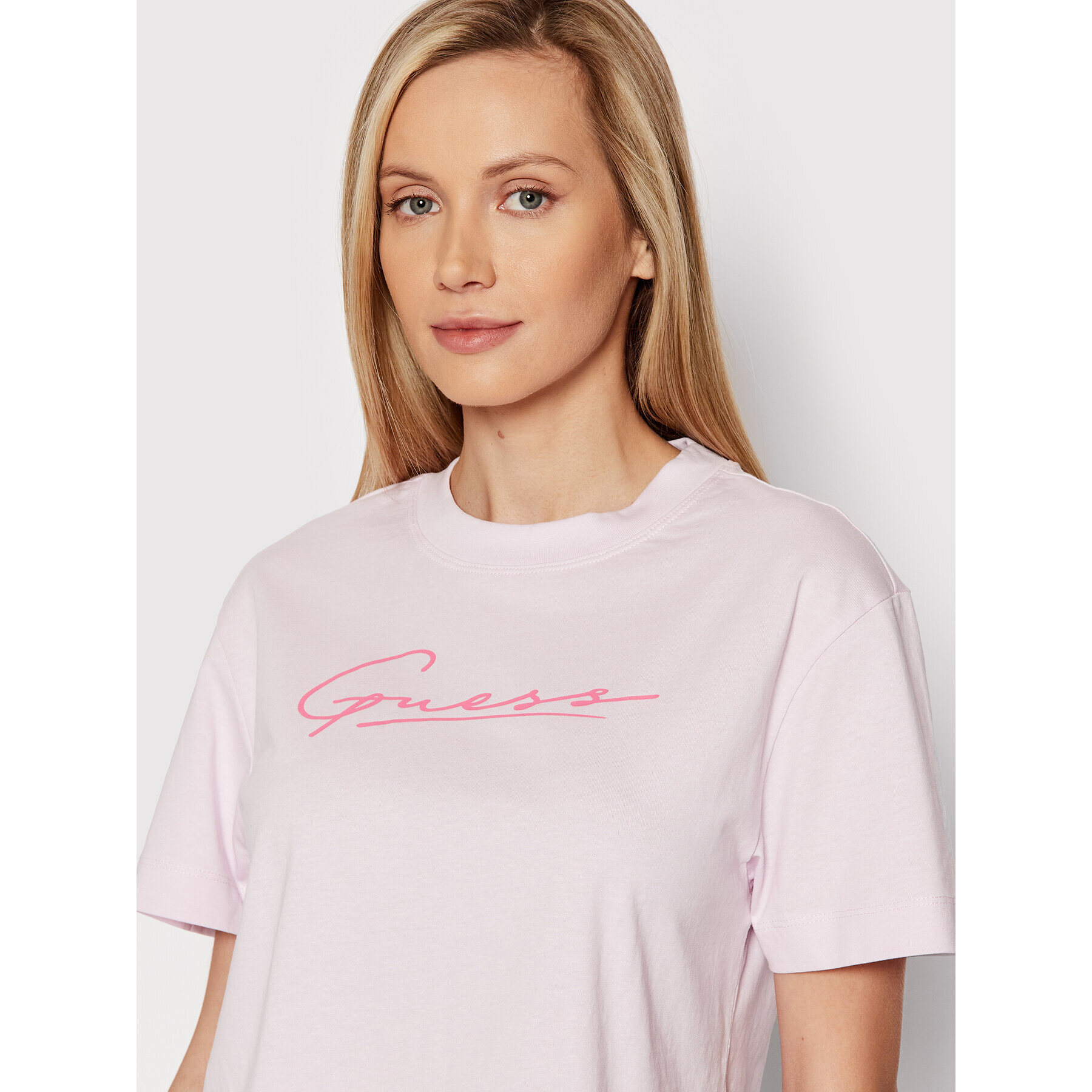 Guess T-Shirt Anne V2RI06 I3Z11 Růžová Relaxed Fit - Pepit.cz