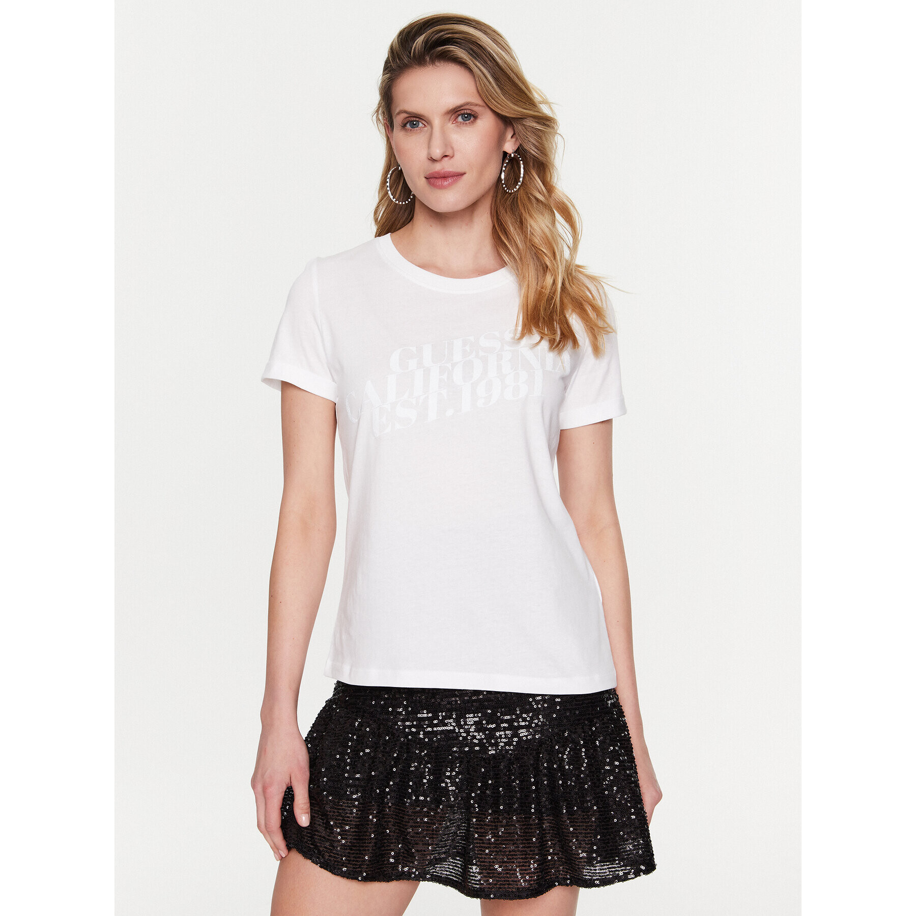 Guess T-Shirt Aurelia W3RI26 JA914 Bílá Regular Fit - Pepit.cz