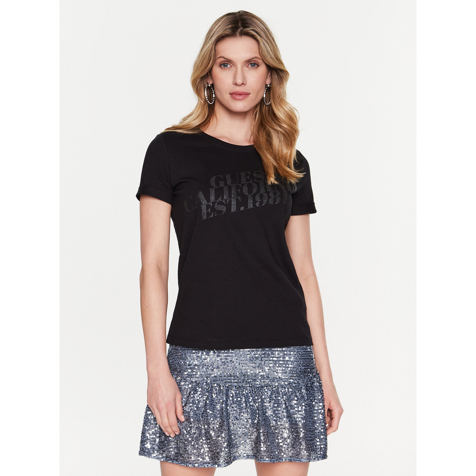 Guess T-Shirt Aurelia W3RI26 JA914 Černá Regular Fit - Pepit.cz