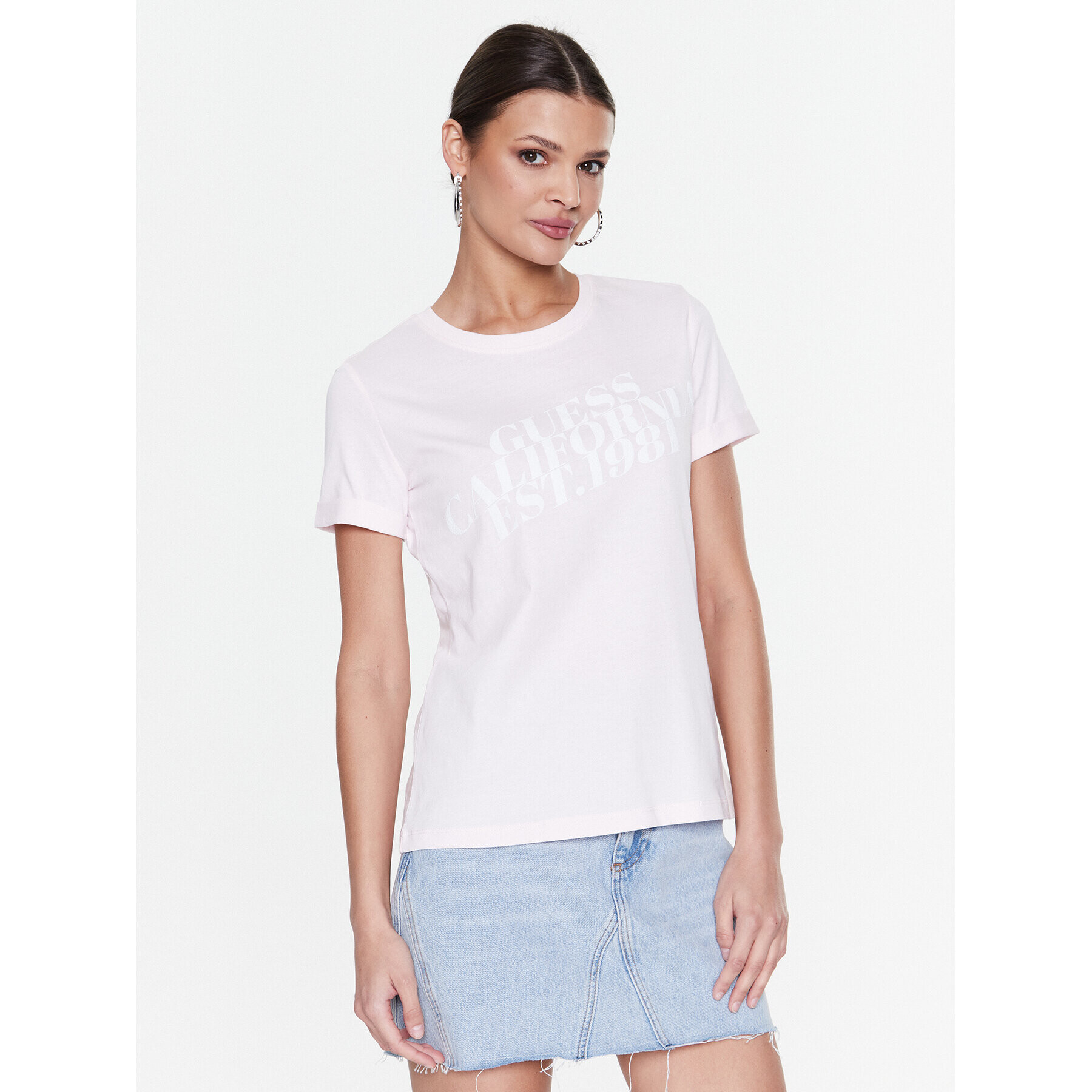 Guess T-Shirt Aurelia W3RI26 JA914 Růžová Regular Fit - Pepit.cz