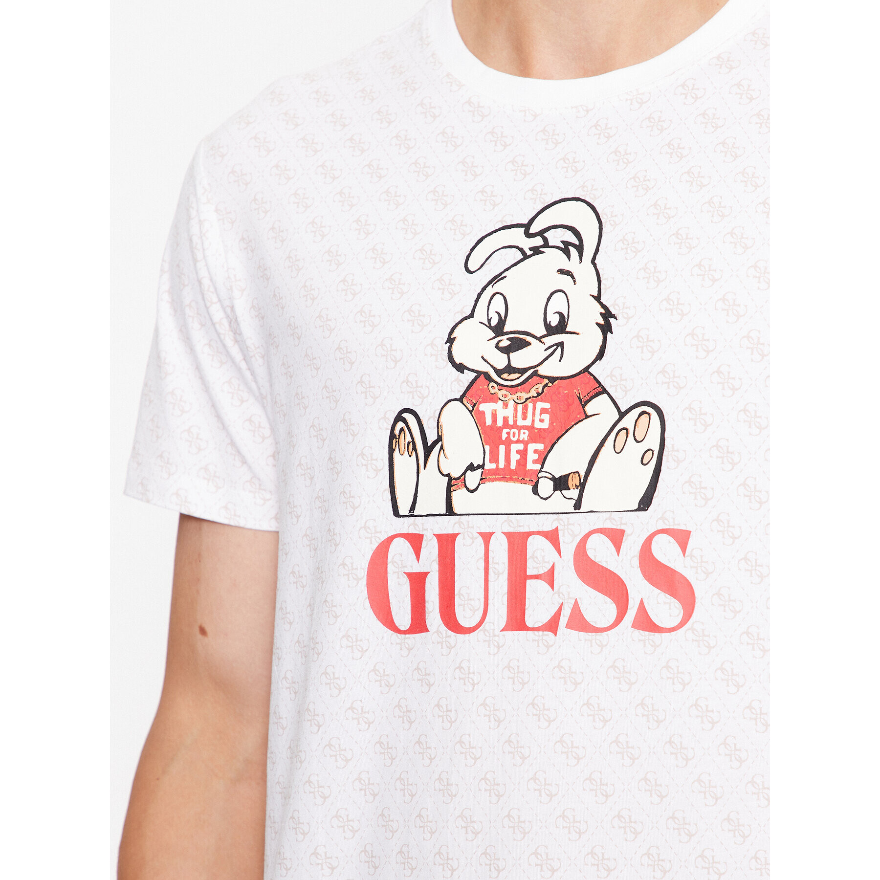 Guess T-Shirt Banksy M3BI98 JR06K Bílá Slim Fit - Pepit.cz