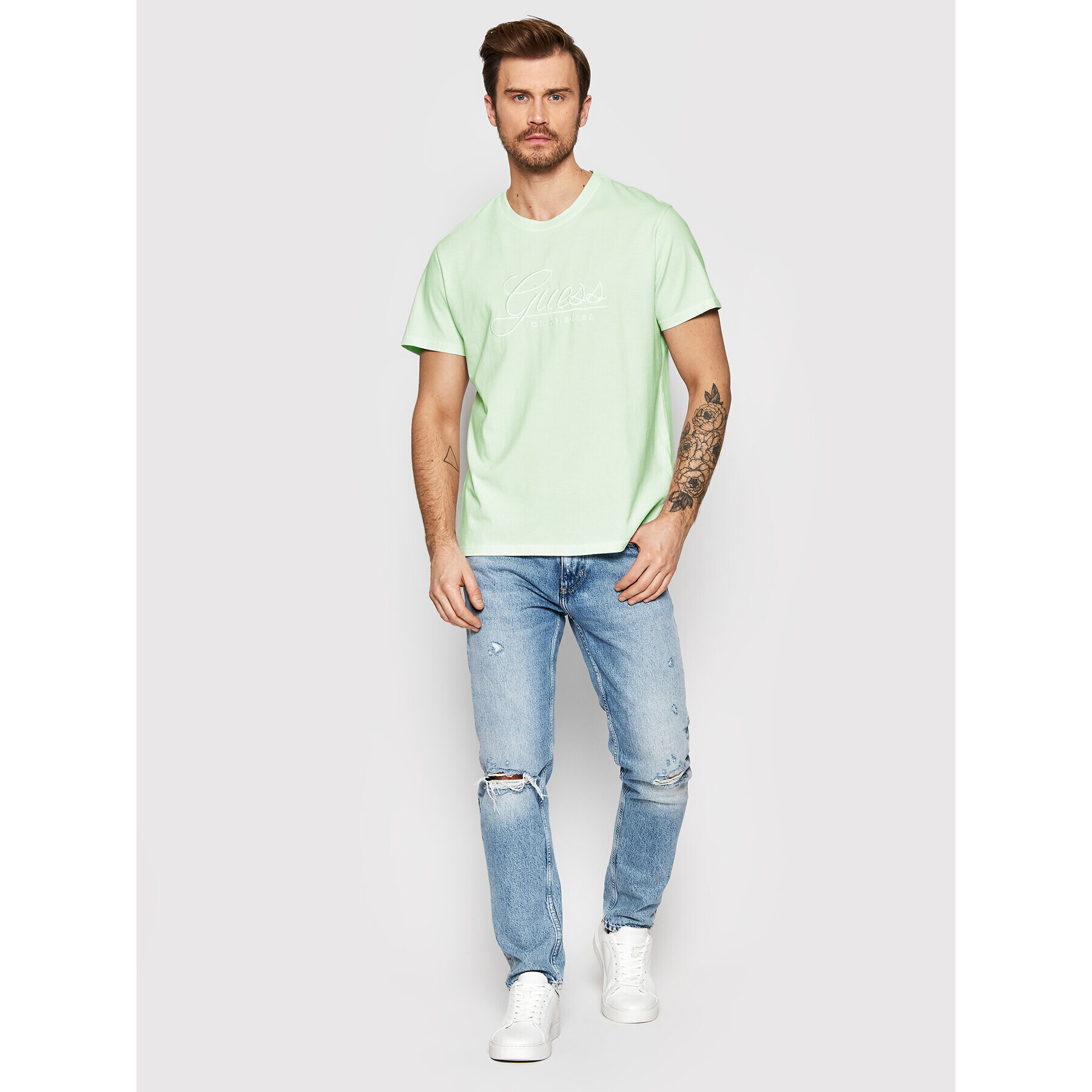 Guess T-Shirt Barry M2GI60 I3Z00 Zelená Regular Fit - Pepit.cz