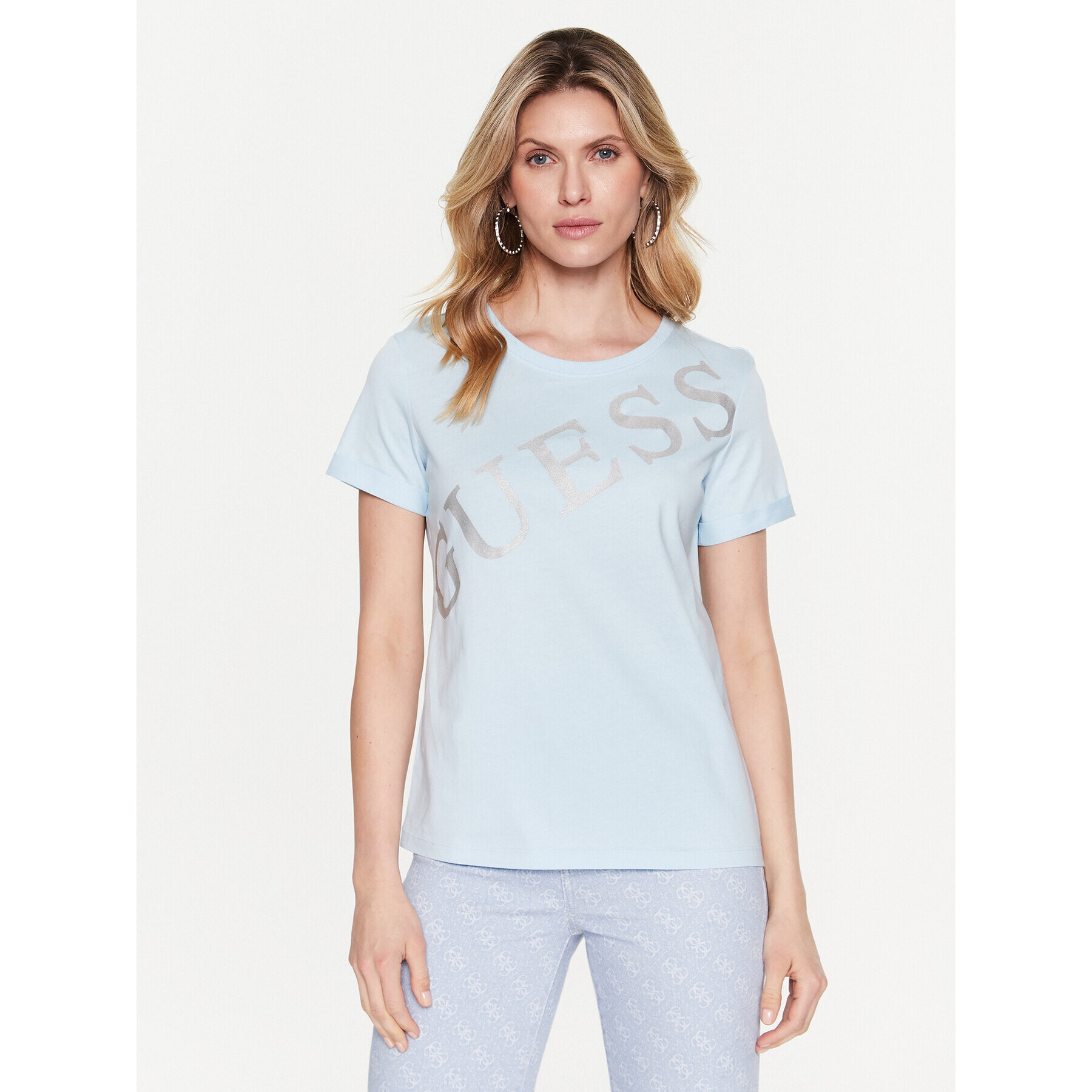 Guess T-Shirt Benita W3RI27 JA914 Modrá Regular Fit - Pepit.cz