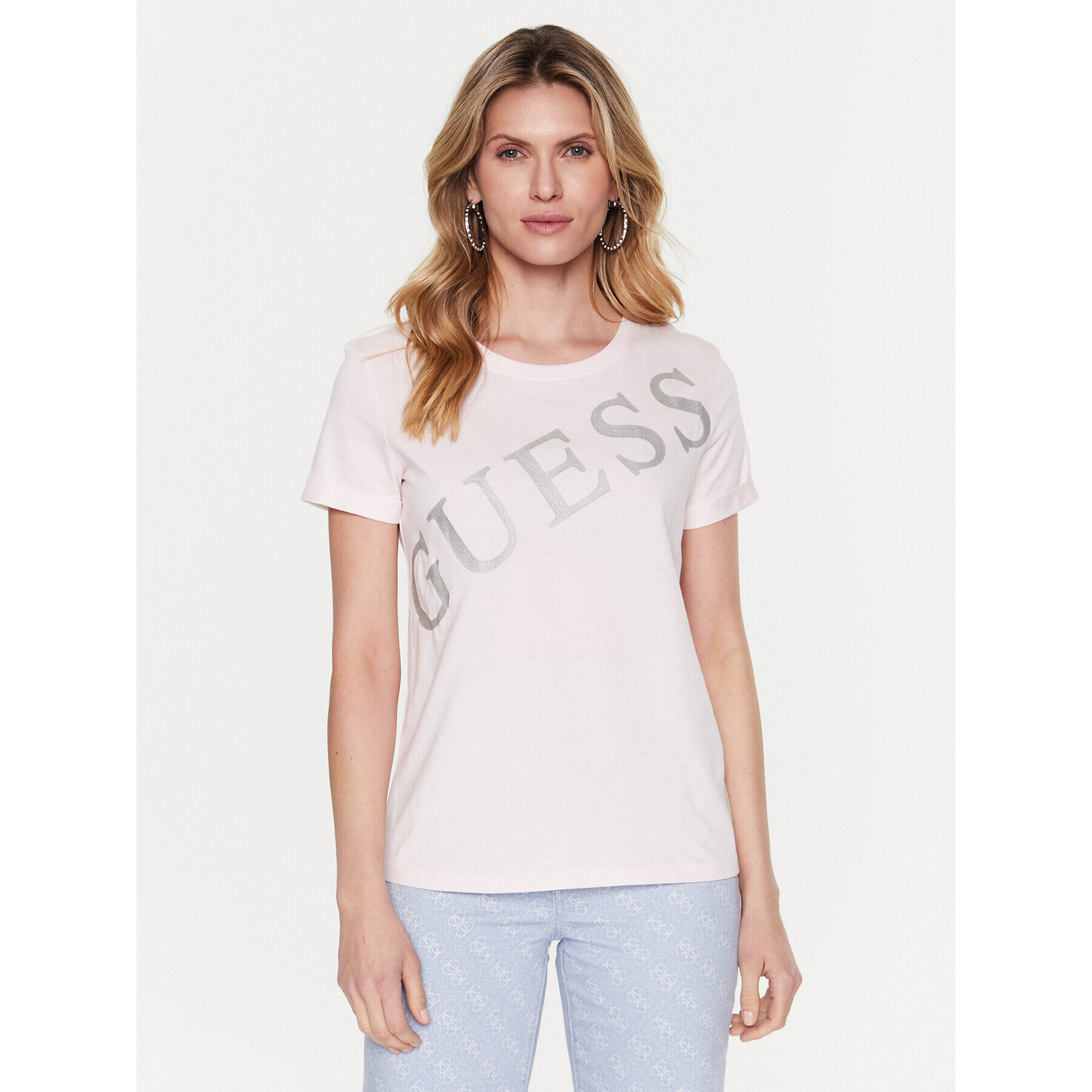 Guess T-Shirt Benita W3RI27 JA914 Růžová Regular Fit - Pepit.cz