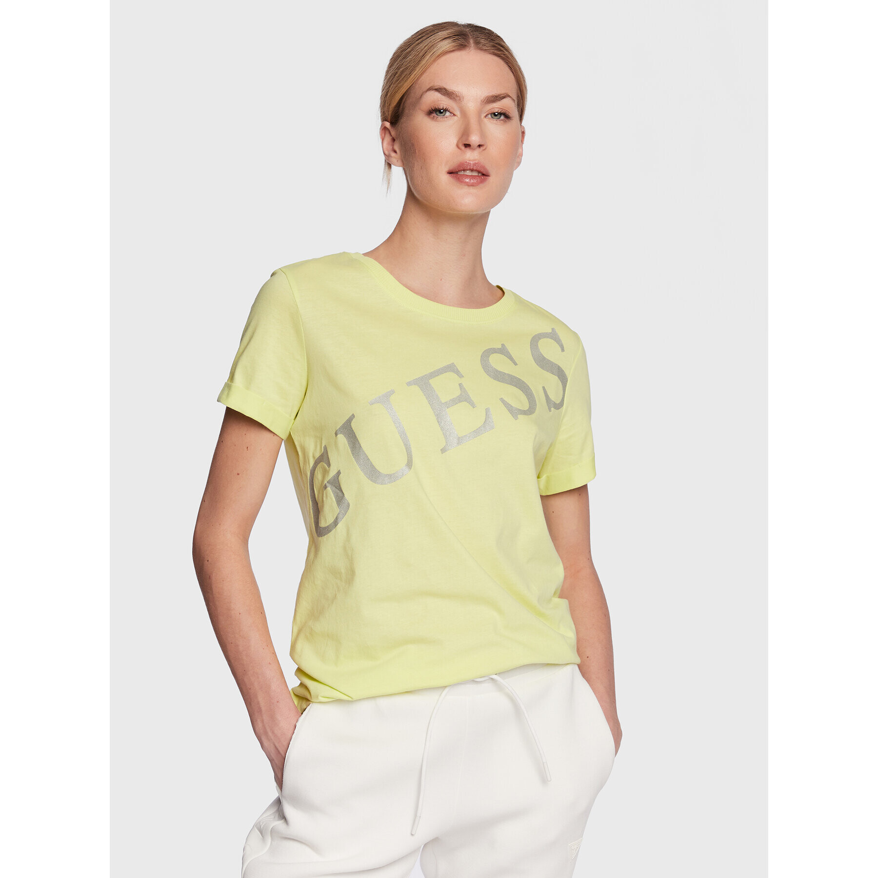 Guess T-Shirt Benita W3RI27 JA914 Žlutá Regular Fit - Pepit.cz