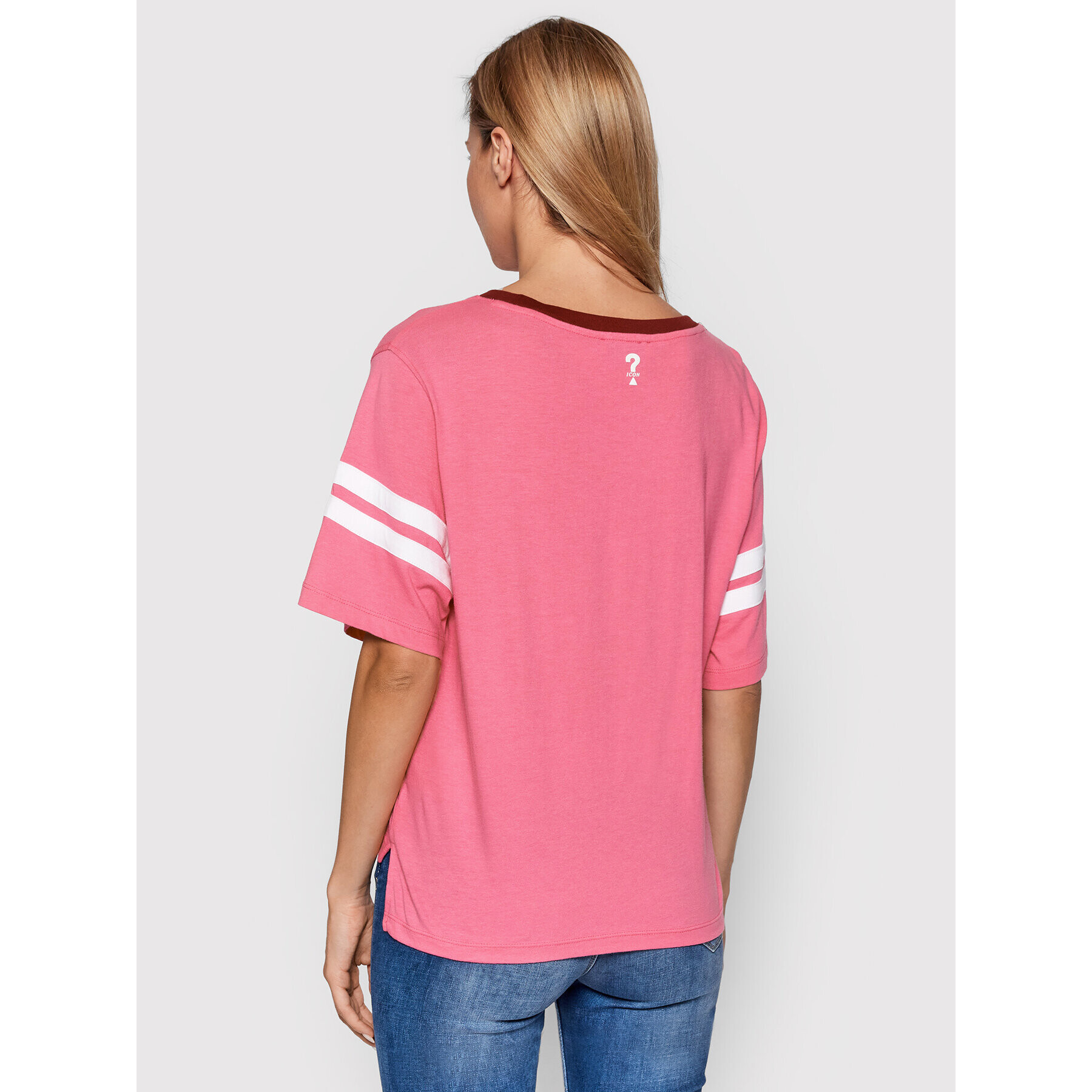 Guess T-Shirt Blanche W1YI0W K46D0 Růžová Relaxed Fit - Pepit.cz