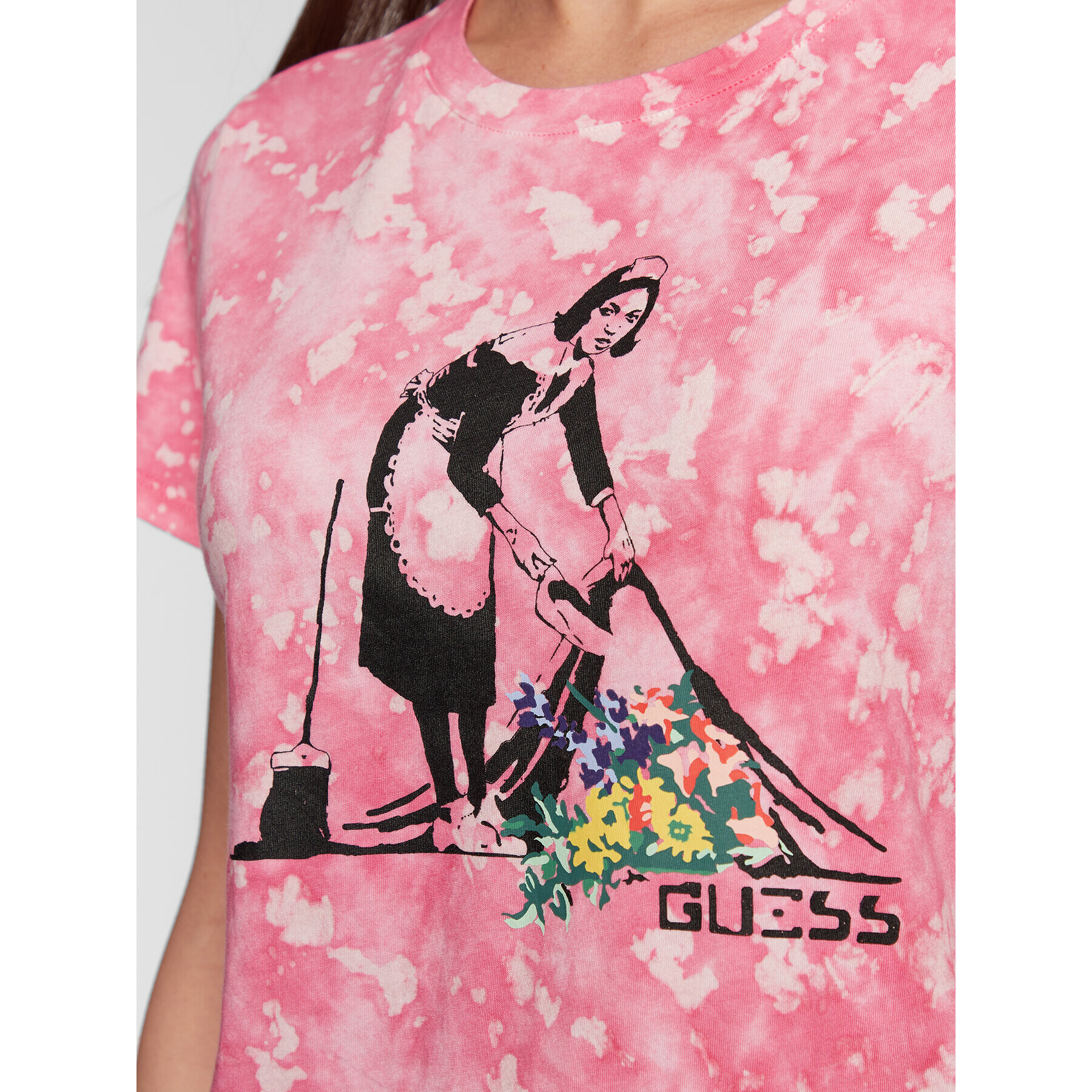 Guess T-Shirt BRANDALISED W3RI67 K9RM3 Růžová Regular Fit - Pepit.cz