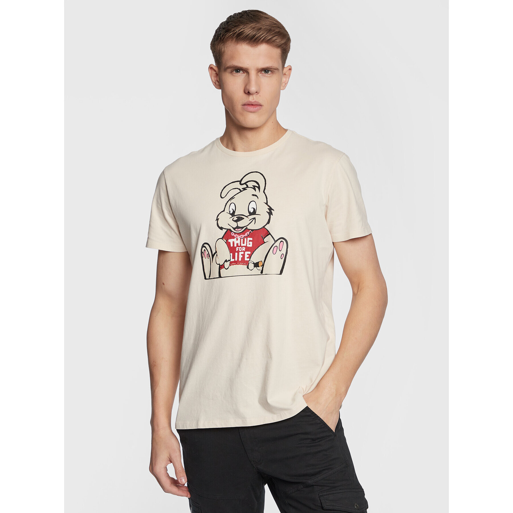 Guess T-Shirt Bunny M3RI1R KBDL0 Béžová Oversize - Pepit.cz