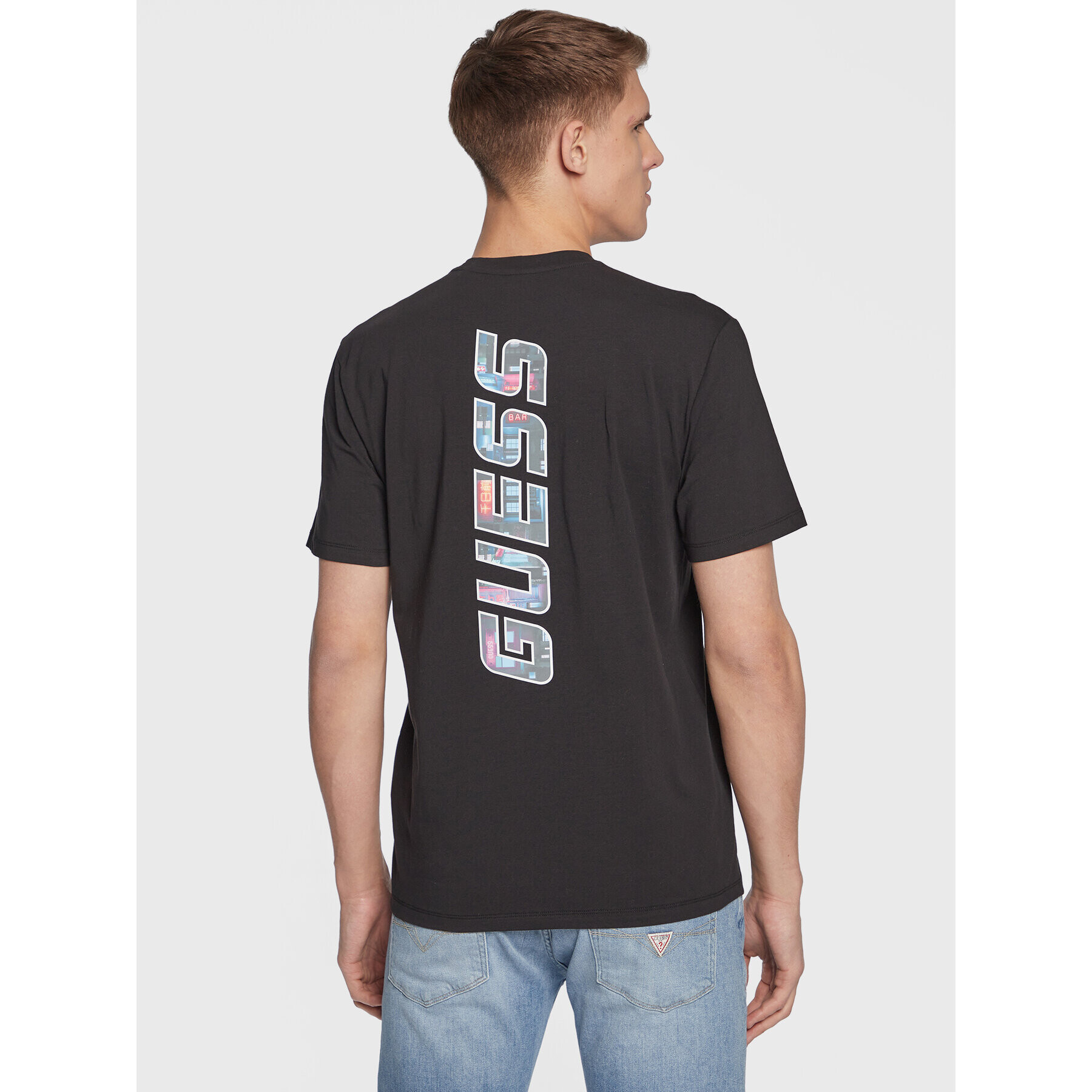 Guess T-Shirt Buster Z3GI06 J1314 Černá Slim Fit - Pepit.cz