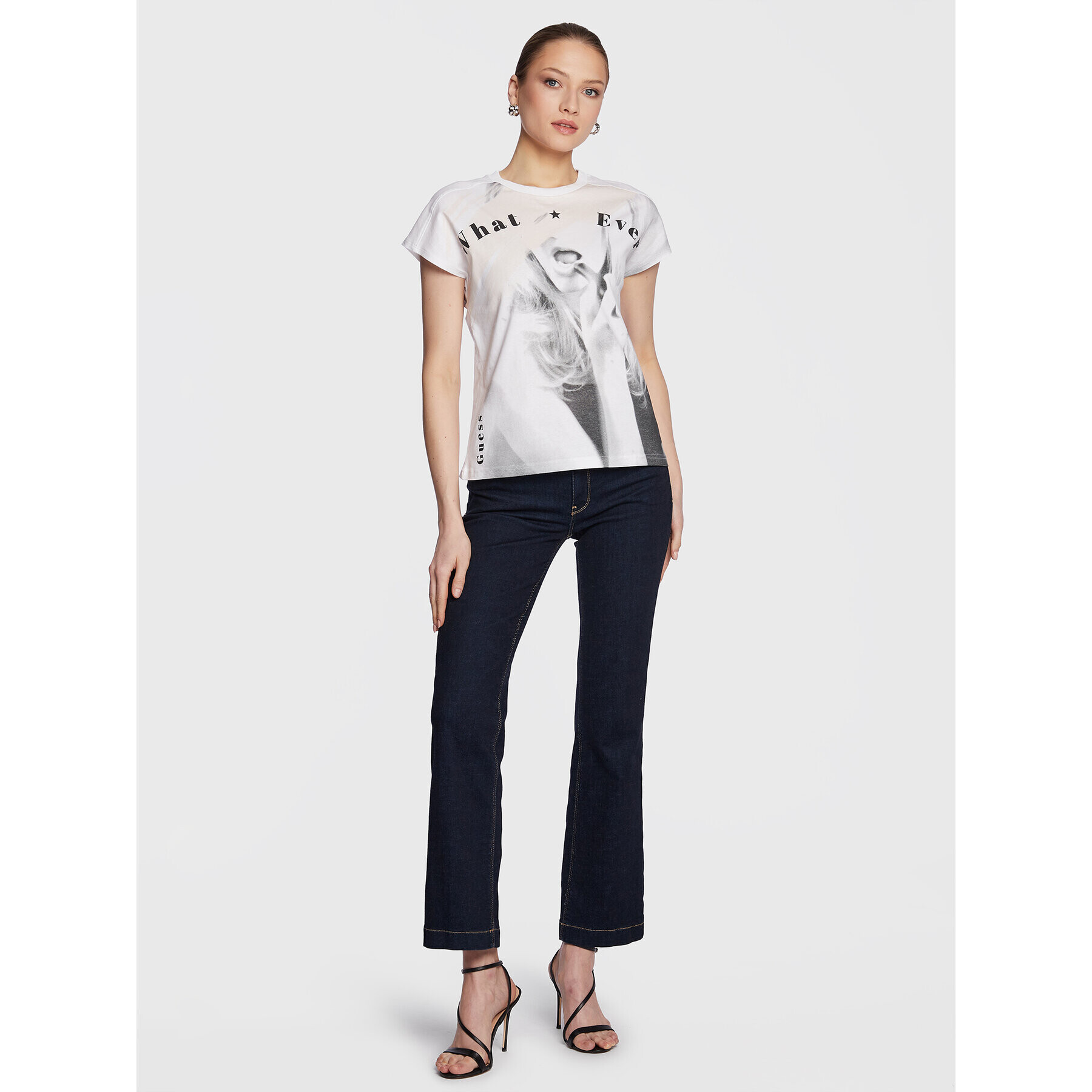 Guess T-Shirt Carmen W3RI30 I3Z11 Bílá Slim Fit - Pepit.cz