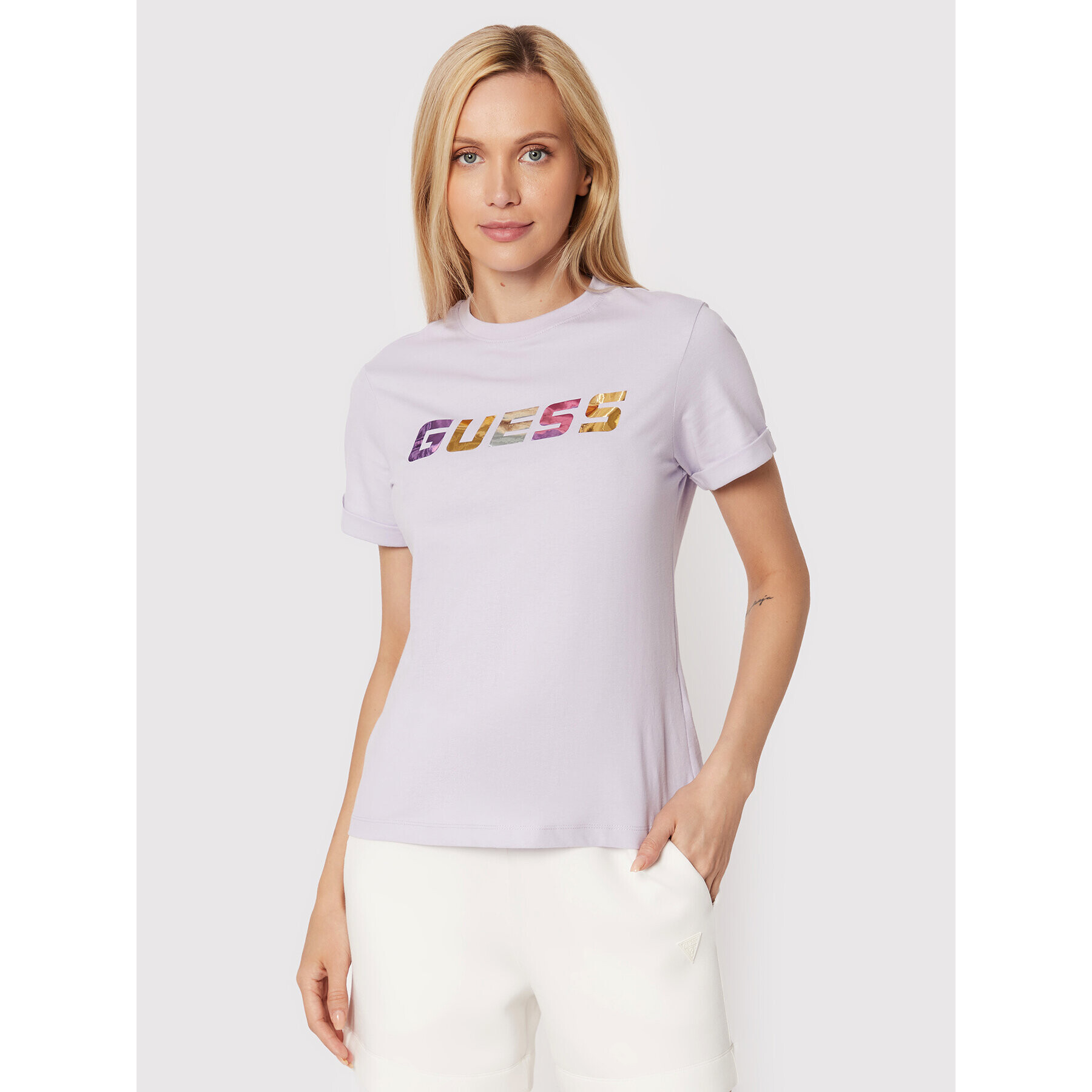 Guess T-Shirt Chryssa V2YI04 I3Z11 Fialová Regular Fit - Pepit.cz