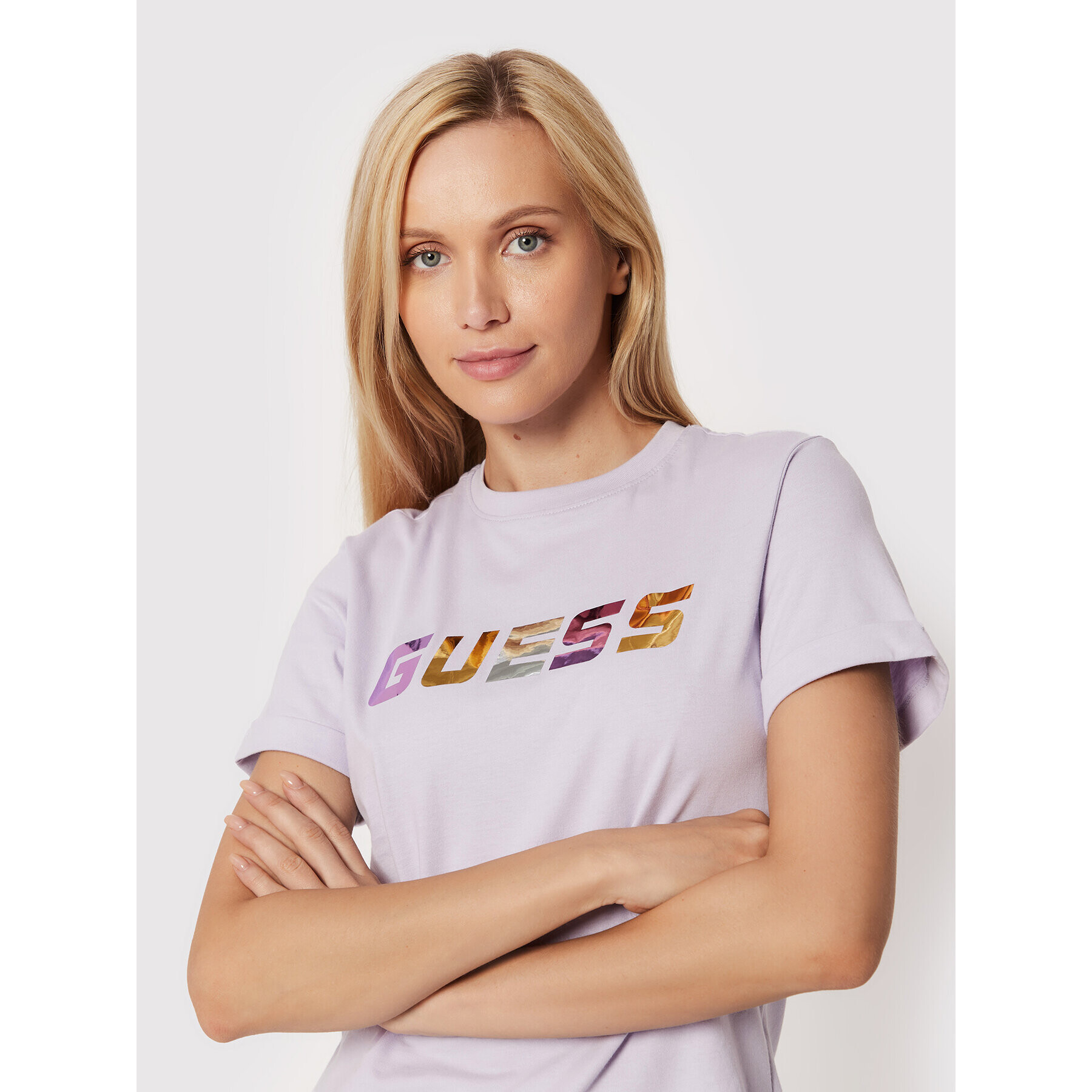 Guess T-Shirt Chryssa V2YI04 I3Z11 Fialová Regular Fit - Pepit.cz