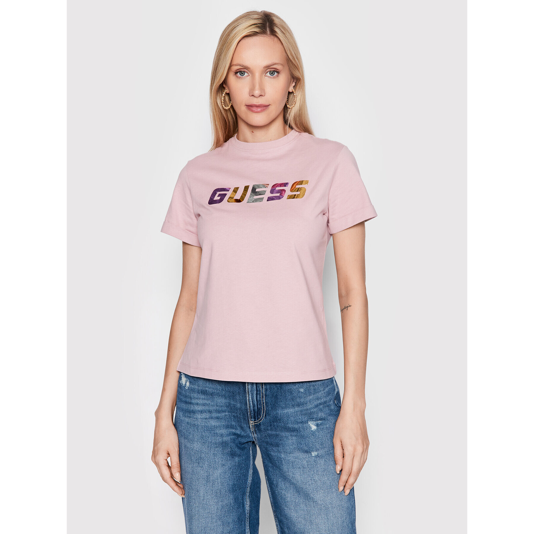 Guess T-Shirt Chryssa V2YI04 I3Z11 Růžová Regular Fit - Pepit.cz