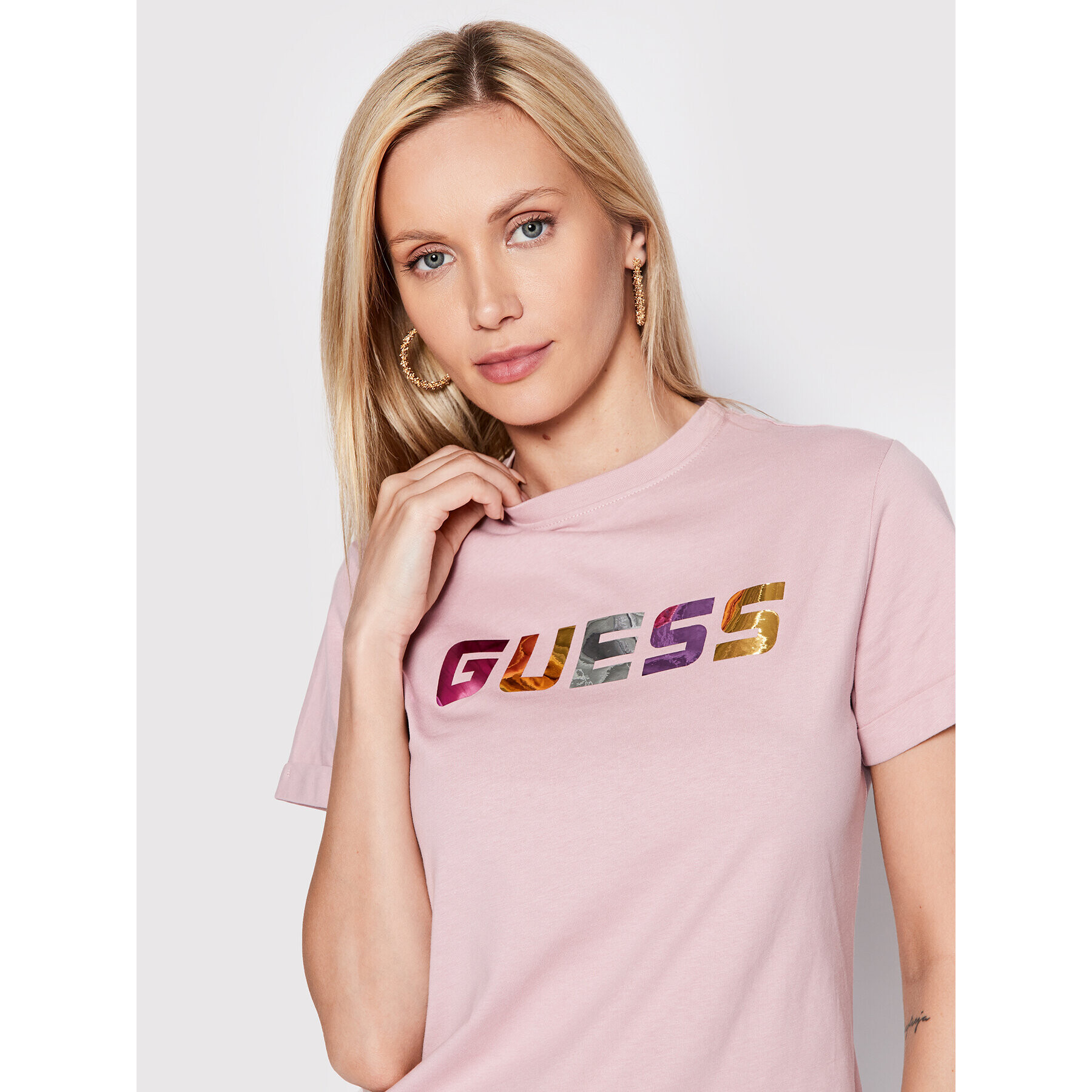 Guess T-Shirt Chryssa V2YI04 I3Z11 Růžová Regular Fit - Pepit.cz