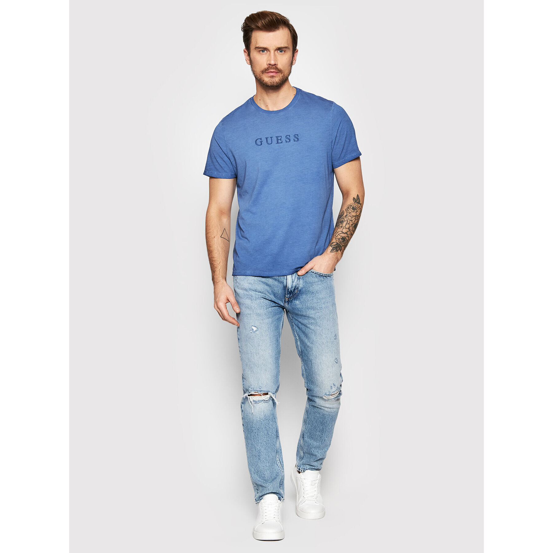 Guess T-Shirt Classic M2GP24 K7HD0 Modrá Regular Fit - Pepit.cz