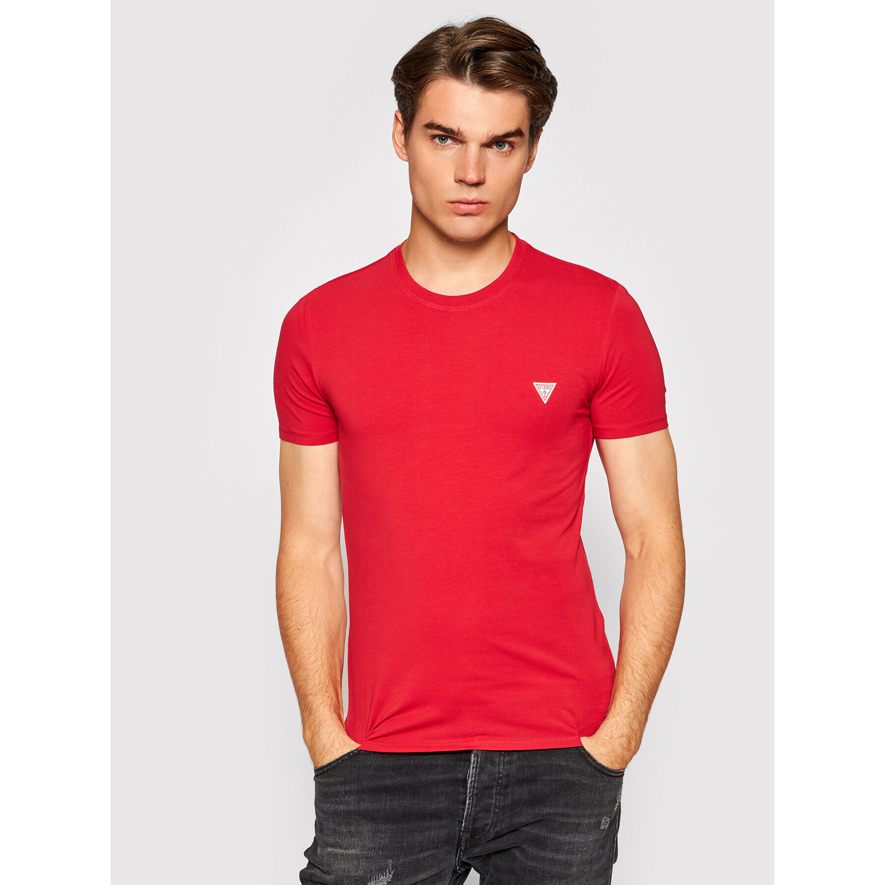 Guess T-Shirt Core M1RI24 J1311 Červená Super Slim Fit - Pepit.cz