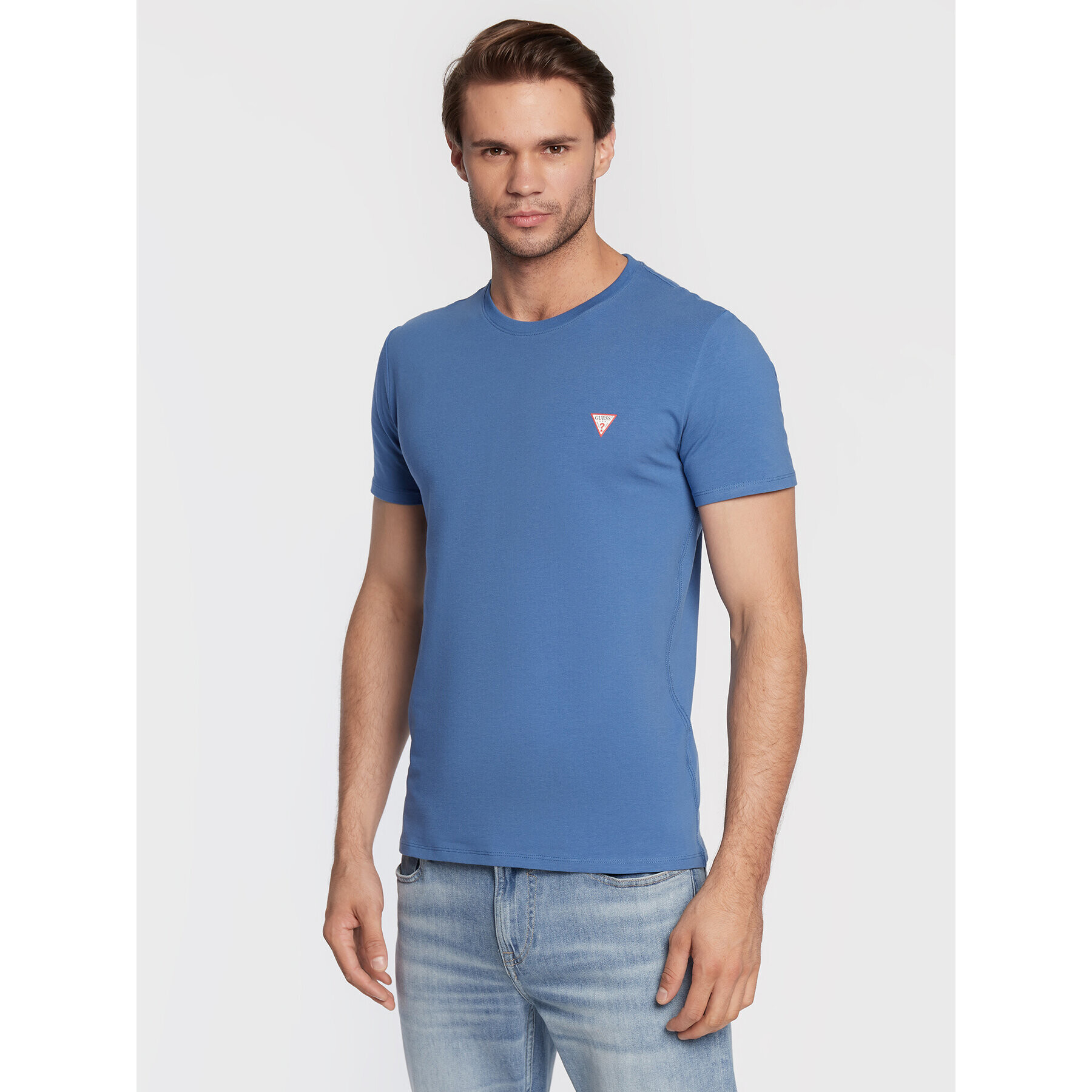 Guess T-Shirt Core M2YI24 J1311 Modrá Super Slim Fit - Pepit.cz