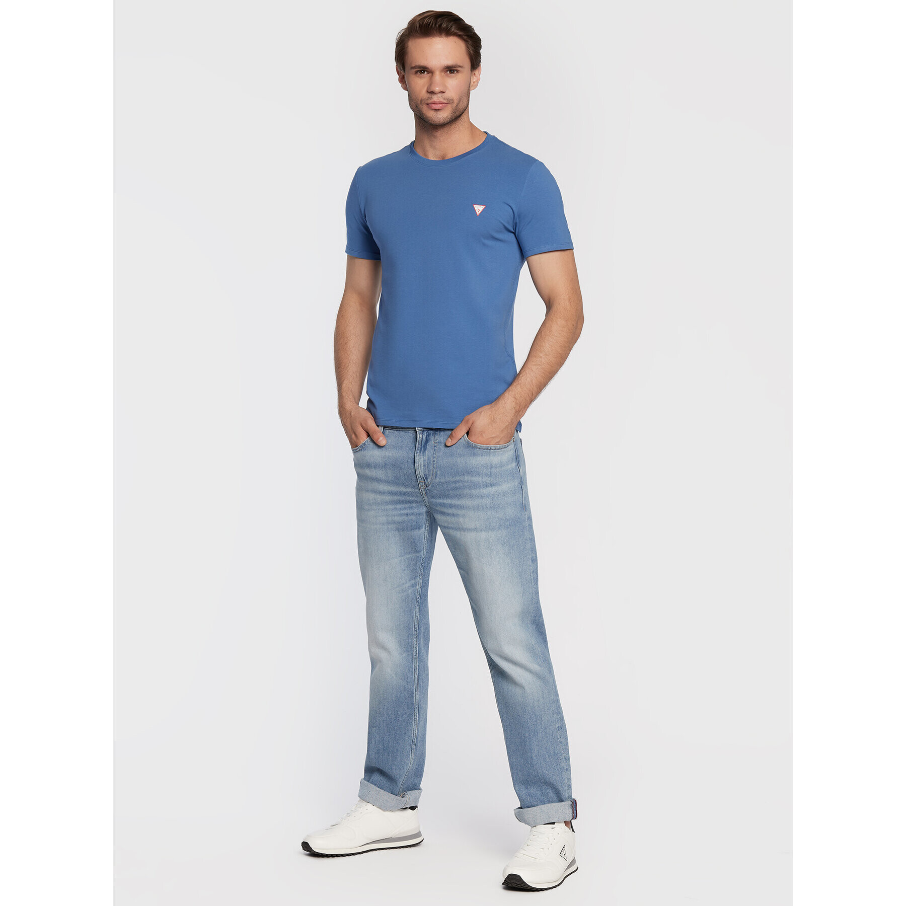 Guess T-Shirt Core M2YI24 J1311 Modrá Super Slim Fit - Pepit.cz