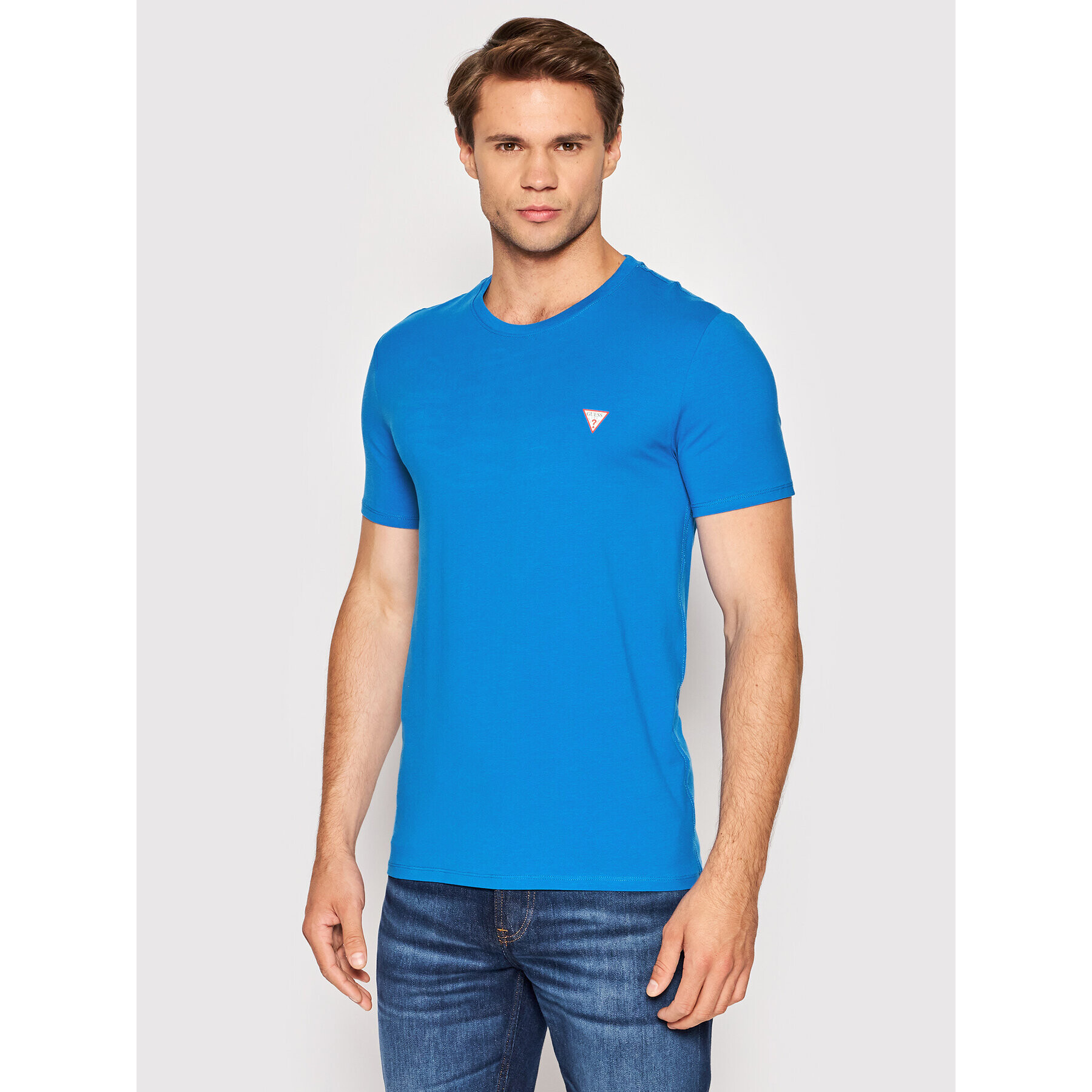 Guess T-Shirt Core M2YI24 J1311 Modrá Super Slim Fit - Pepit.cz