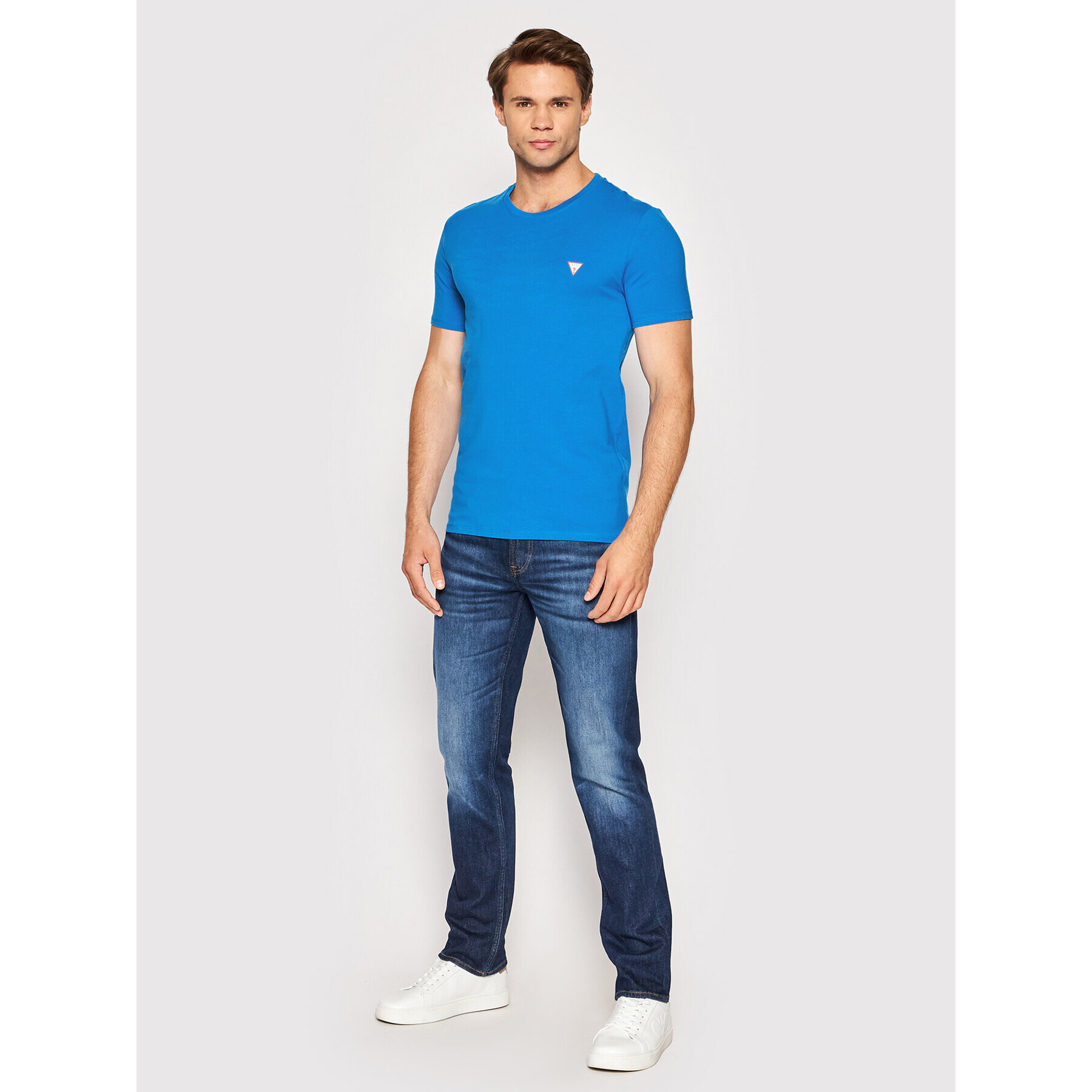 Guess T-Shirt Core M2YI24 J1311 Modrá Super Slim Fit - Pepit.cz