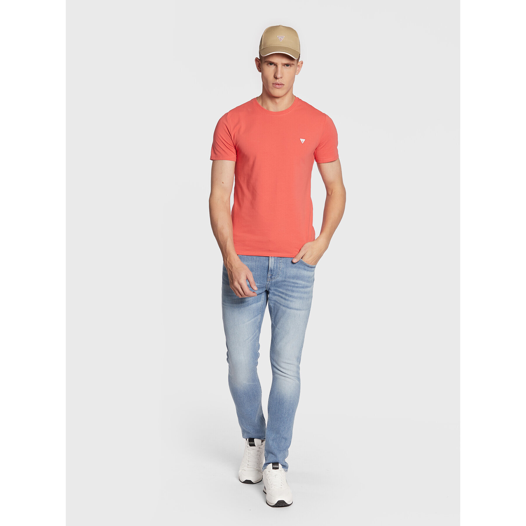 Guess T-Shirt Core M2YI24 J1311 Oranžová Super Slim Fit - Pepit.cz