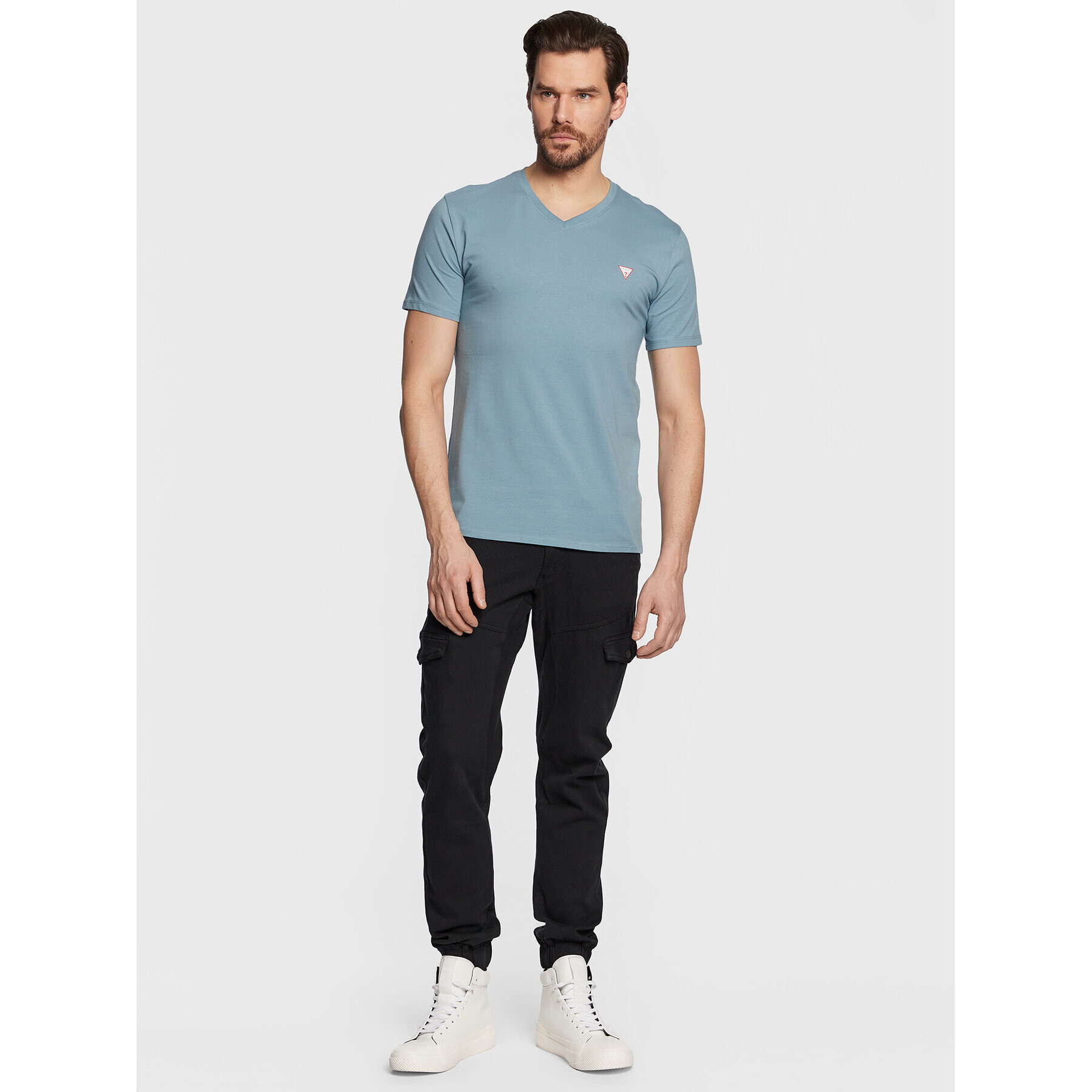 Guess T-Shirt Core M2YI32 J1311 Modrá Slim Fit - Pepit.cz