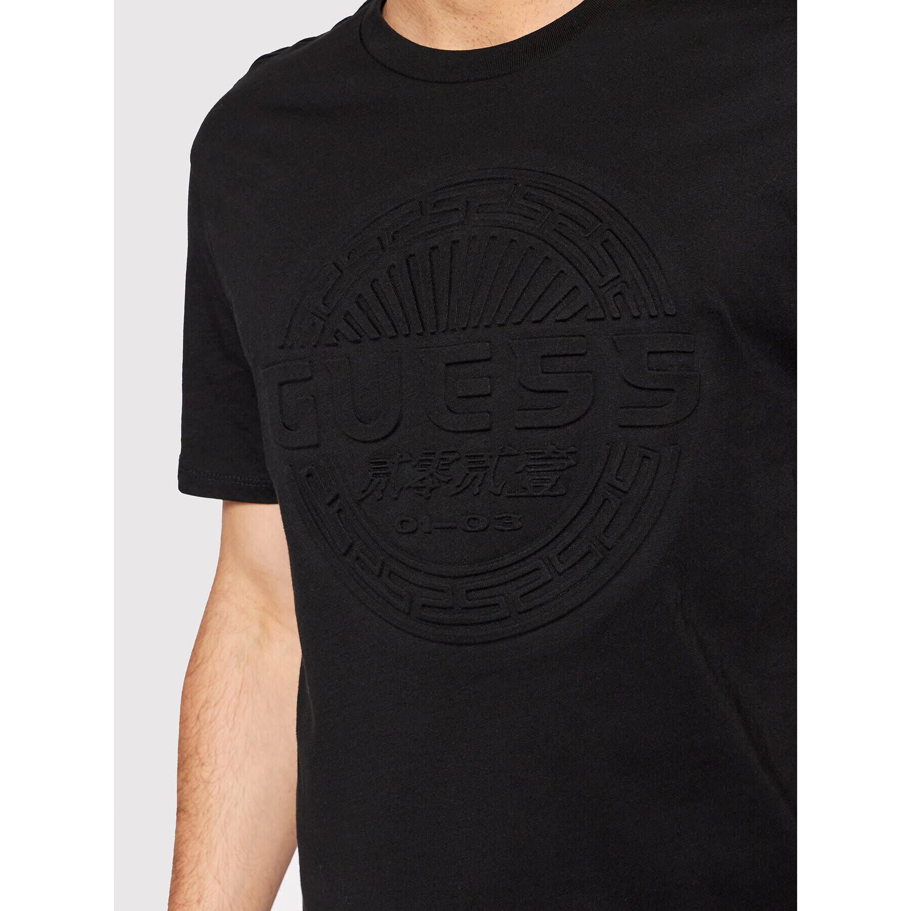 Guess T-Shirt Crest Logo M1RI25 KAQD1 Černá Slim Fit - Pepit.cz