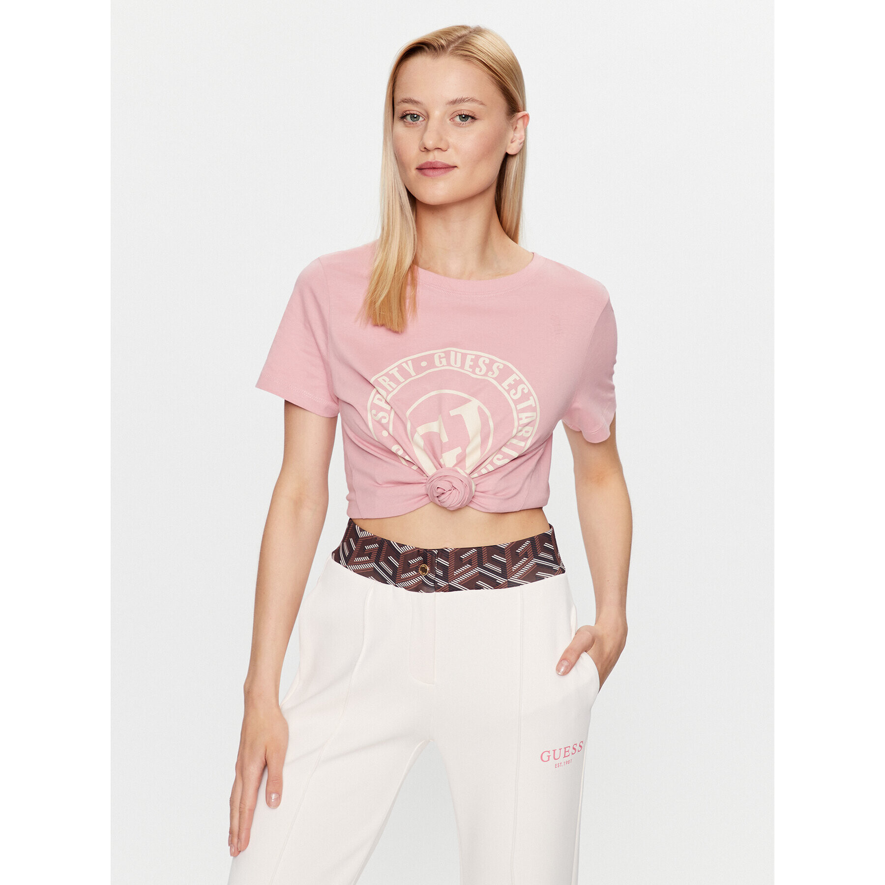 Guess T-Shirt Debora V3YI07 I3Z14 Růžová Regular Fit - Pepit.cz