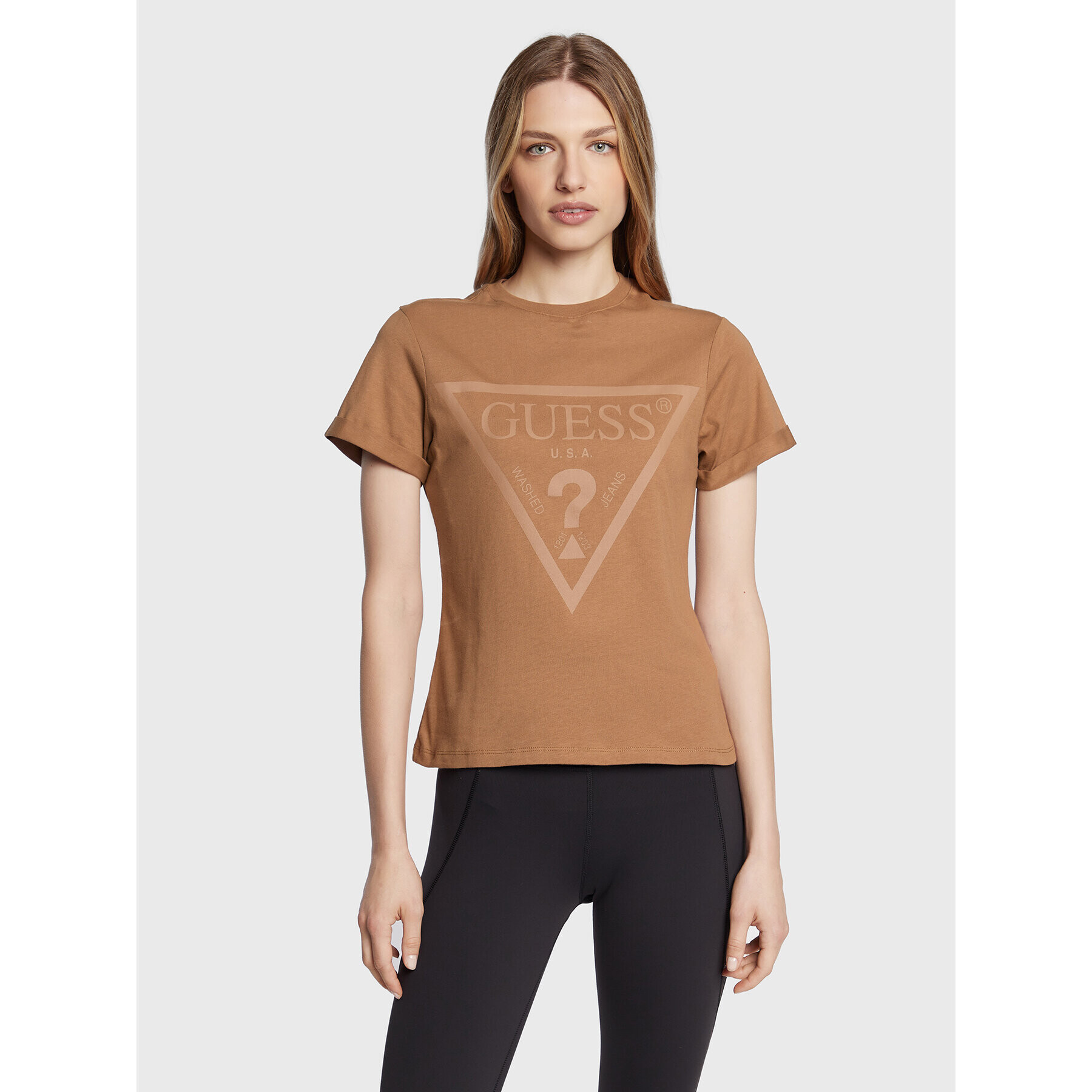 Guess T-Shirt Dianna V2BI06 I3Z14 Hnědá Regular Fit - Pepit.cz