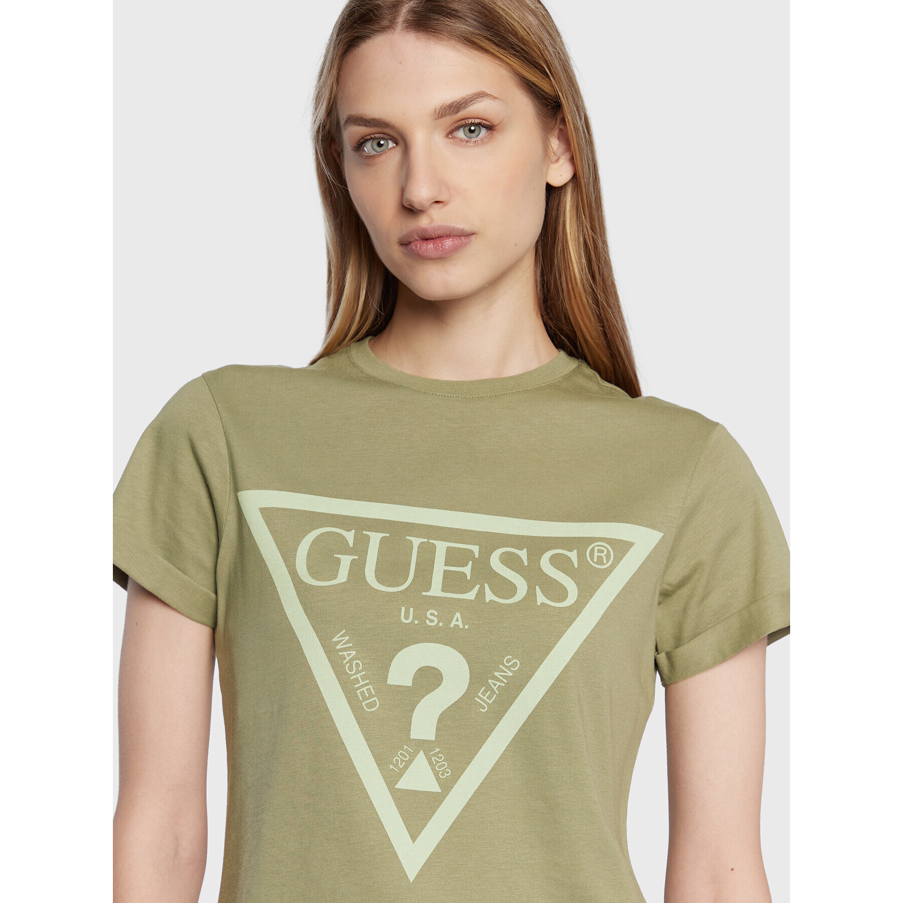 Guess T-Shirt Dianna V2BI06 I3Z14 Zelená Regular Fit - Pepit.cz