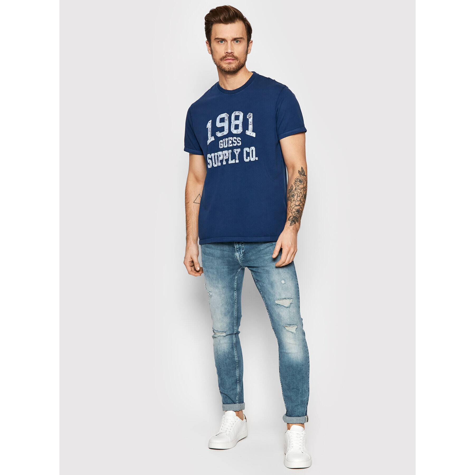 Guess T-Shirt Dorot M2GI18 KAZB0 Tmavomodrá Regular Fit - Pepit.cz